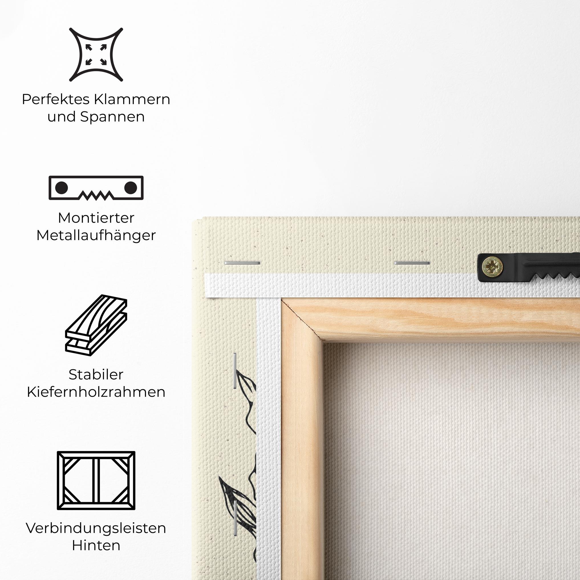 Leinwandbild Black Line Cream mockup 5