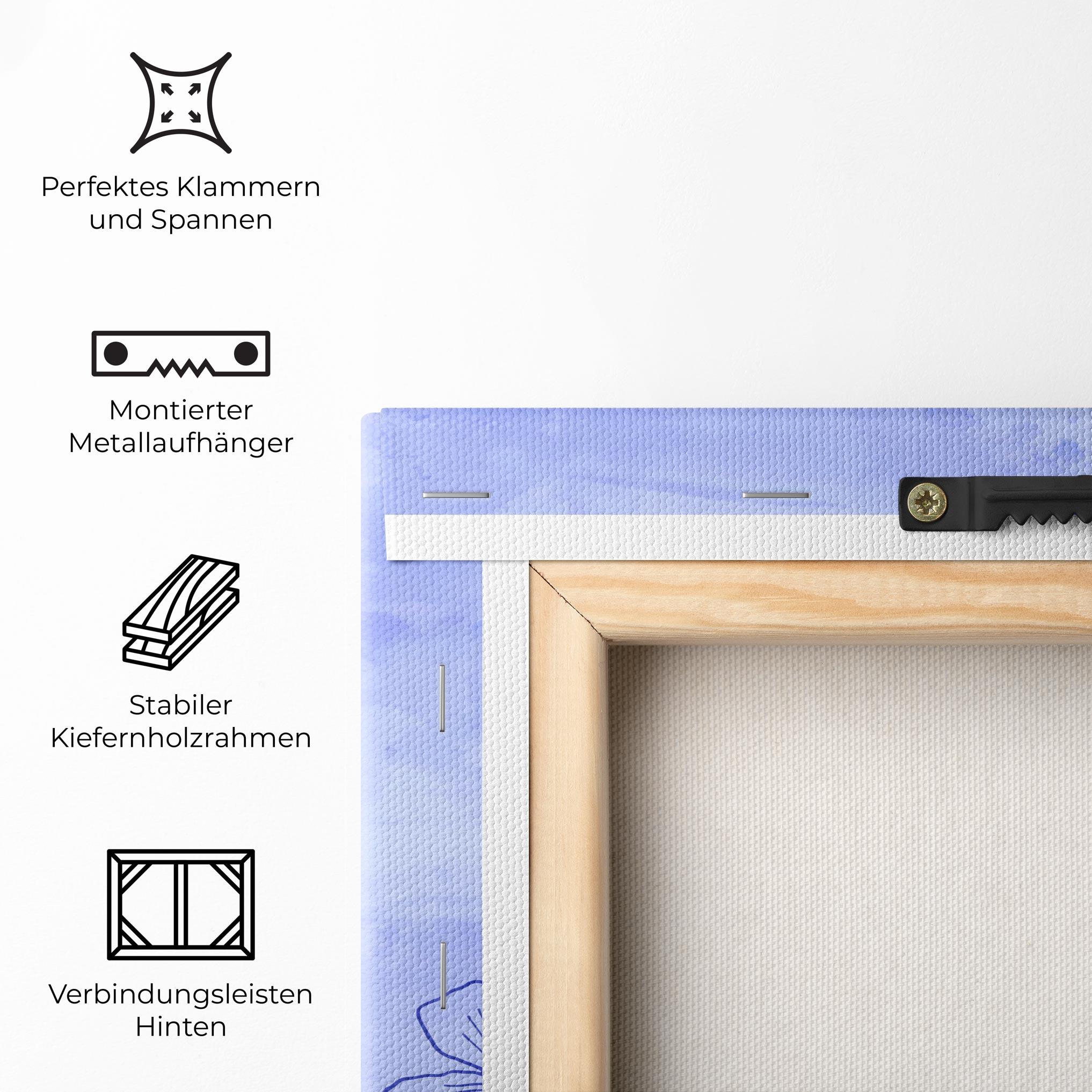 Leinwandbild Blue Line Plant mockup 5