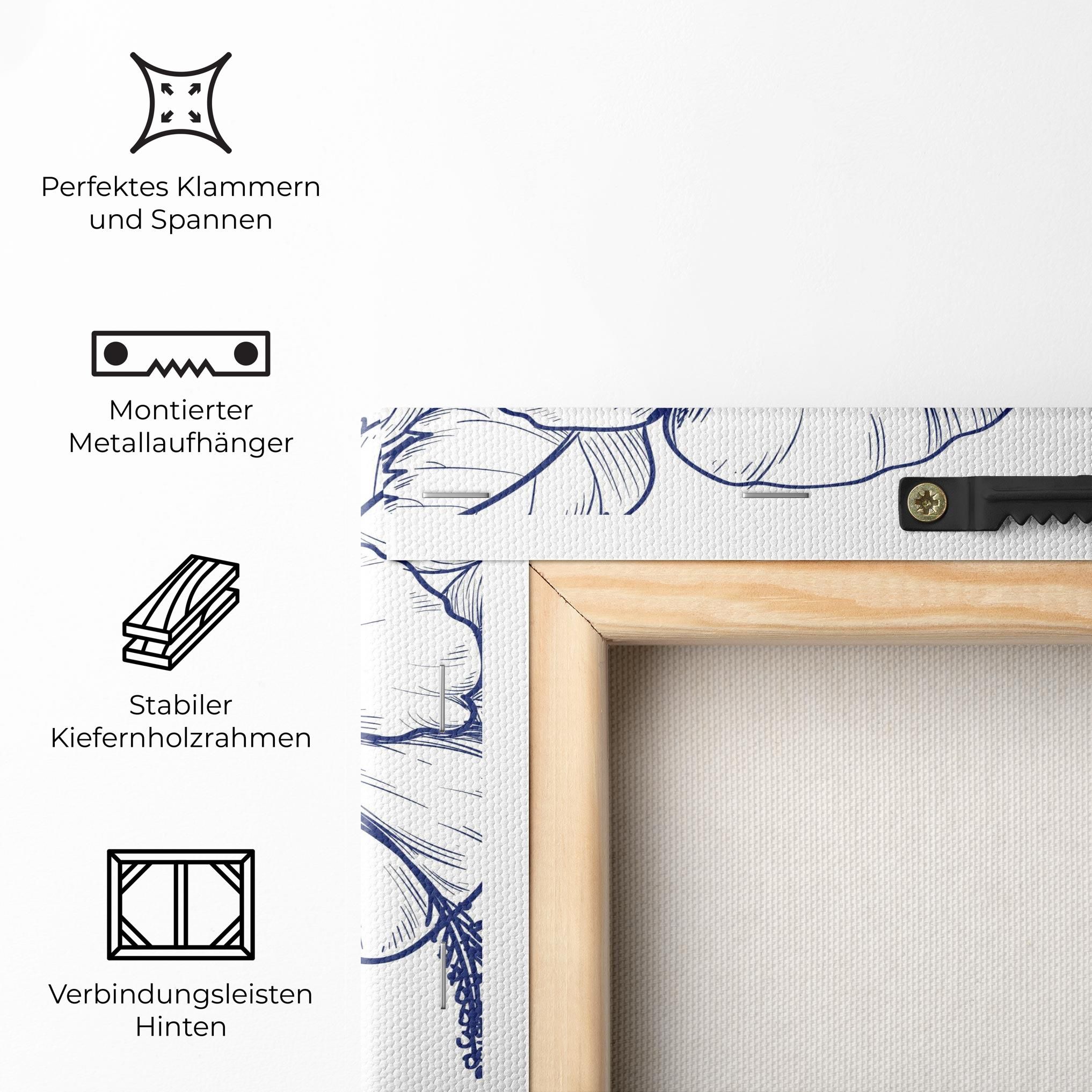 Dark Blue Line Flower mockup 5