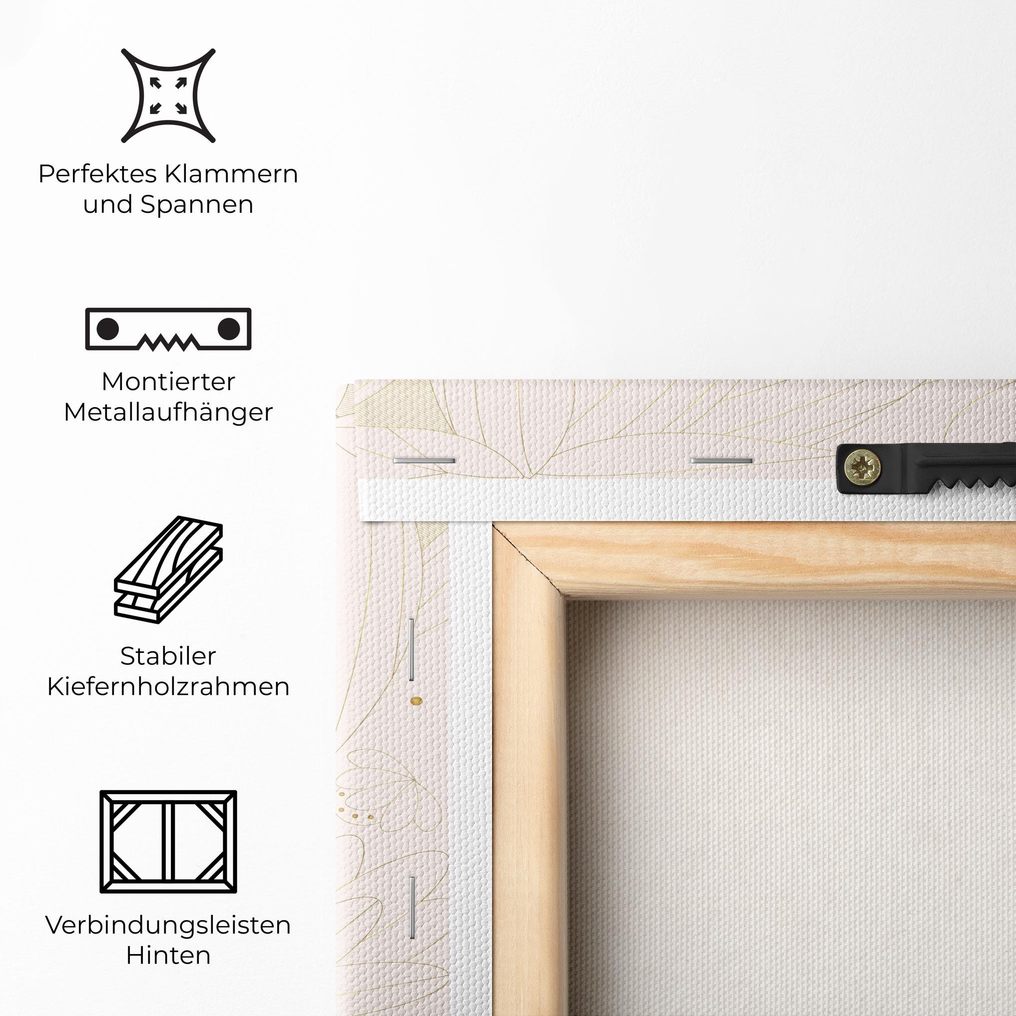 Leinwandbild Flower Cream Line mockup 5