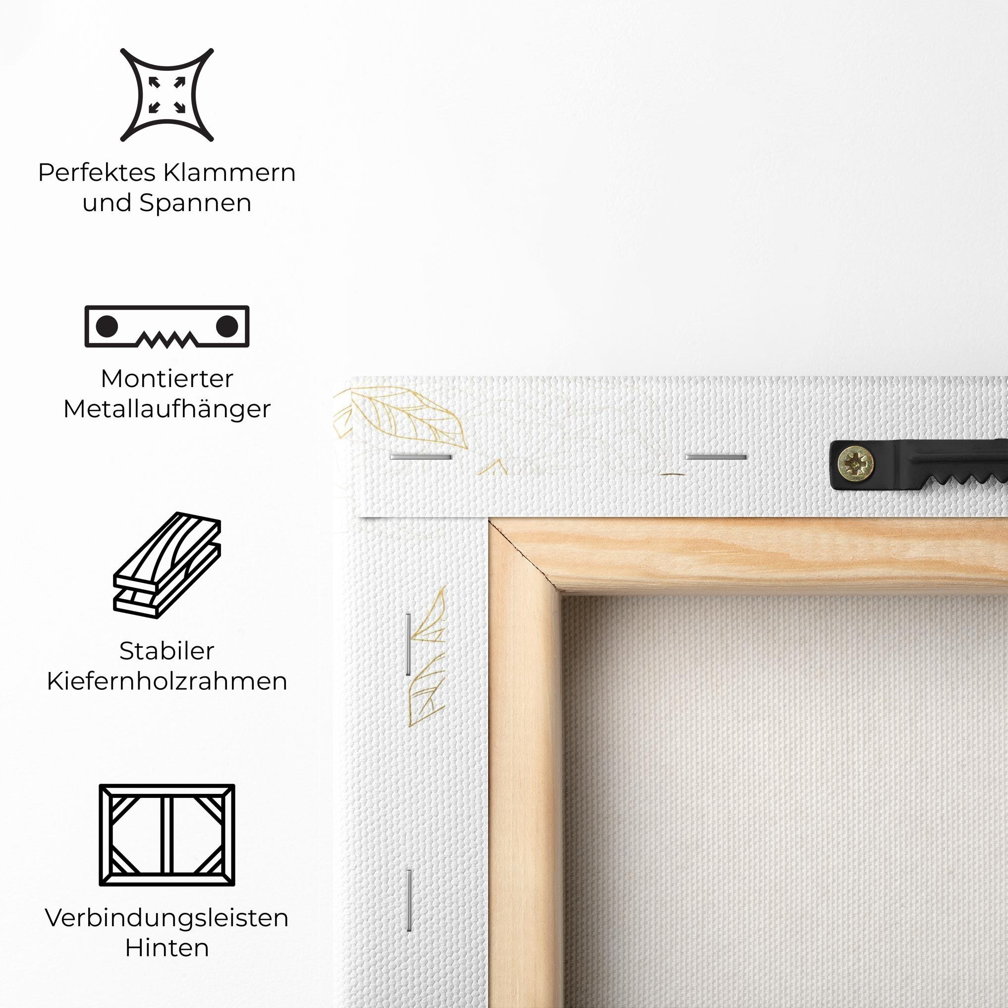 Leinwandbild Flower Gold Line mockup 5