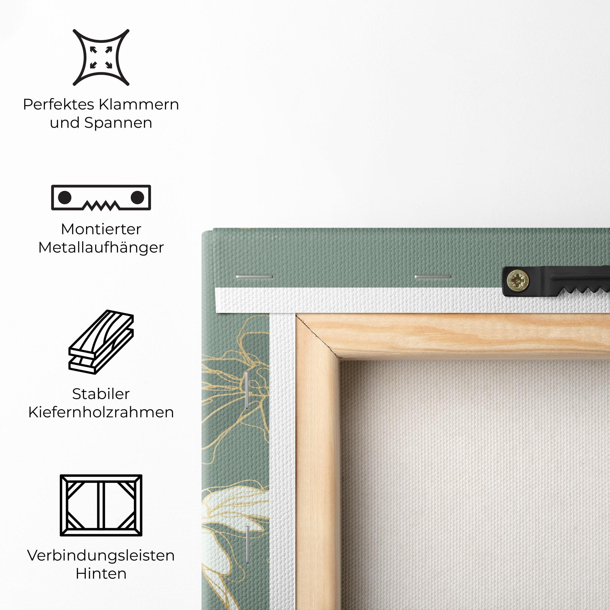 Leinwandbild Gold Green Line mockup 5
