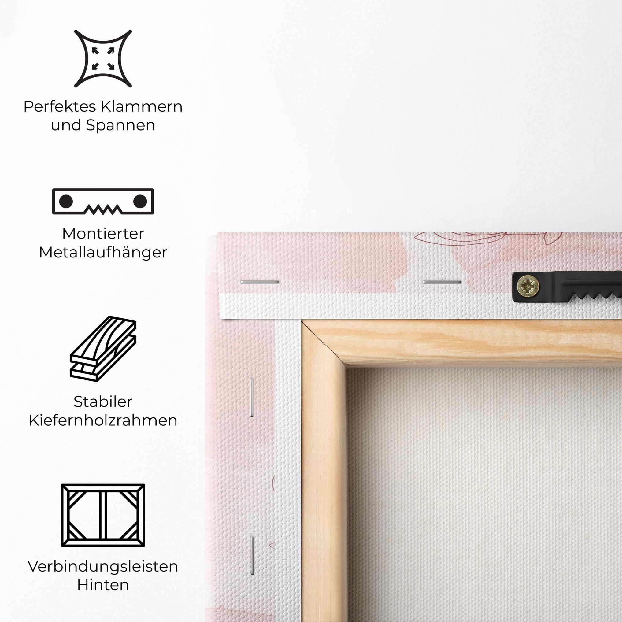 Leinwandbild Pink Flower Line mockup 5