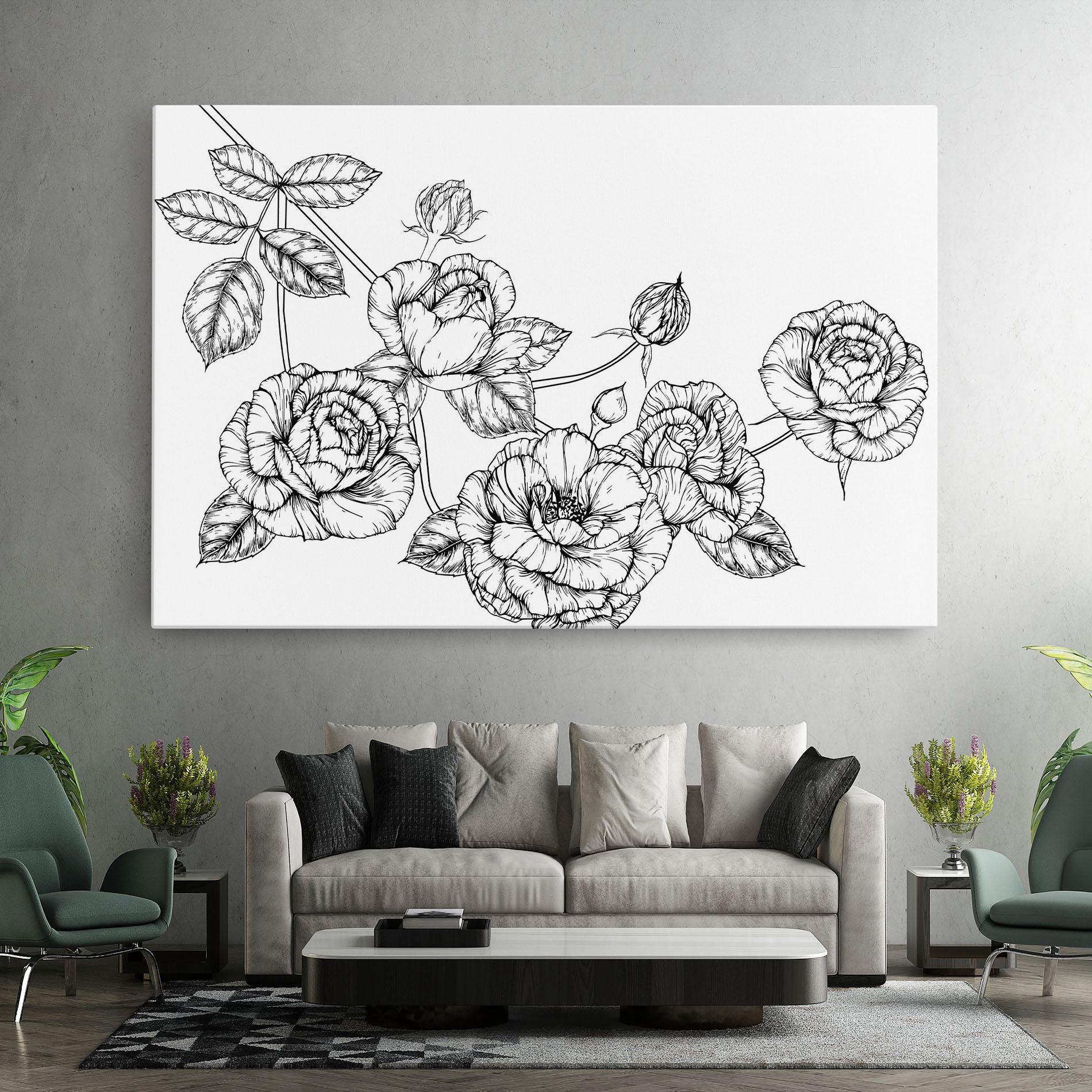Leinwandbild Big Roses Line mockup 7