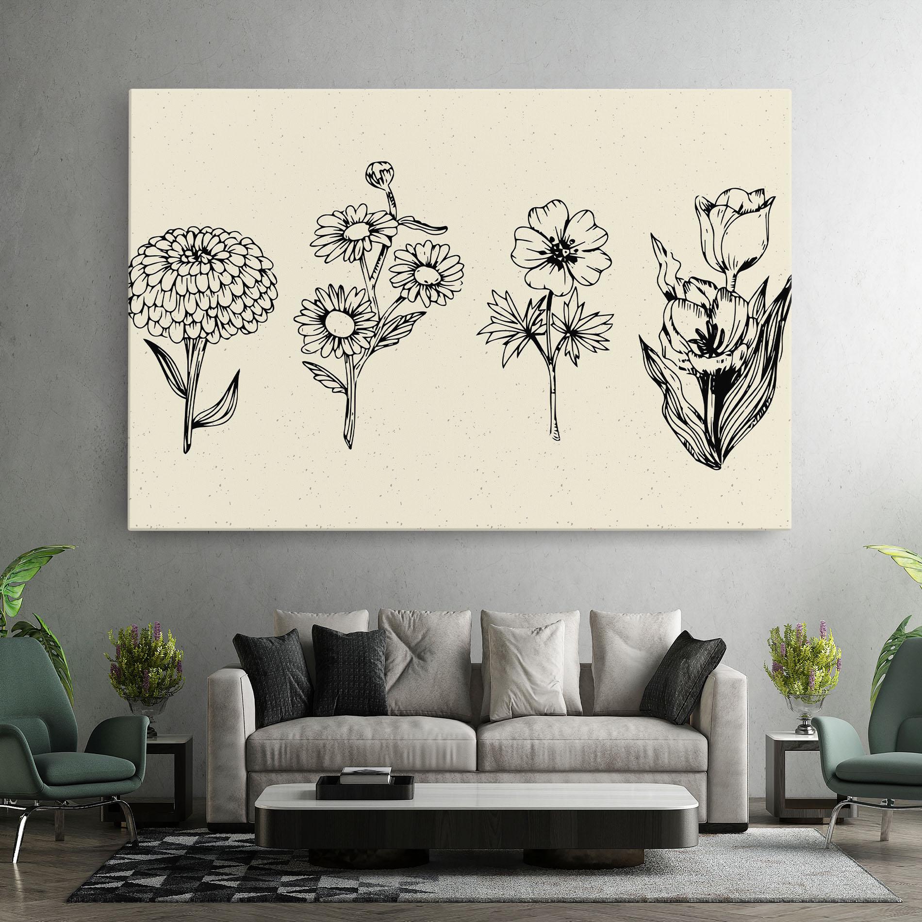 Leinwandbild Black Line Cream mockup 7