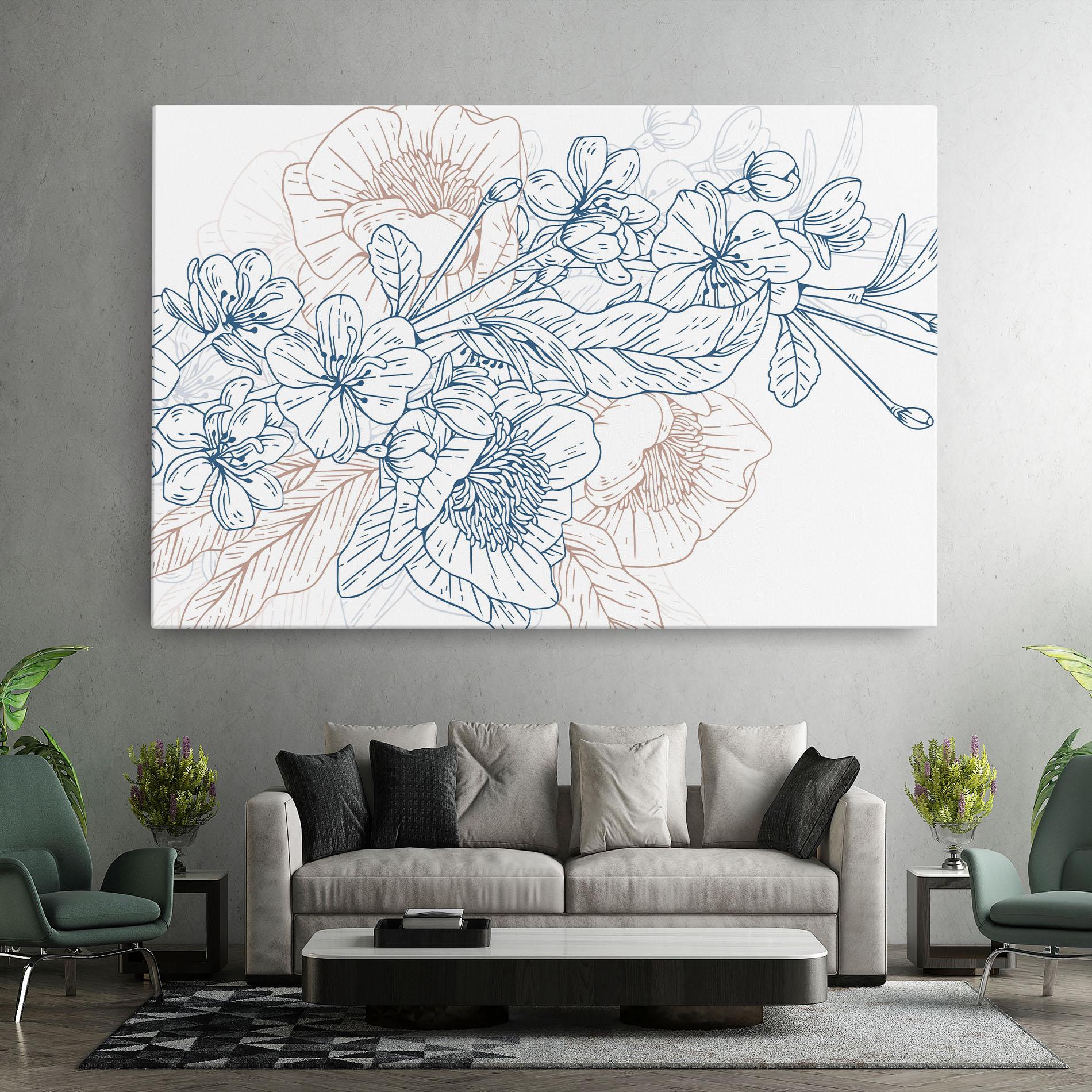 Leinwandbild Blue Cream Line mockup 7