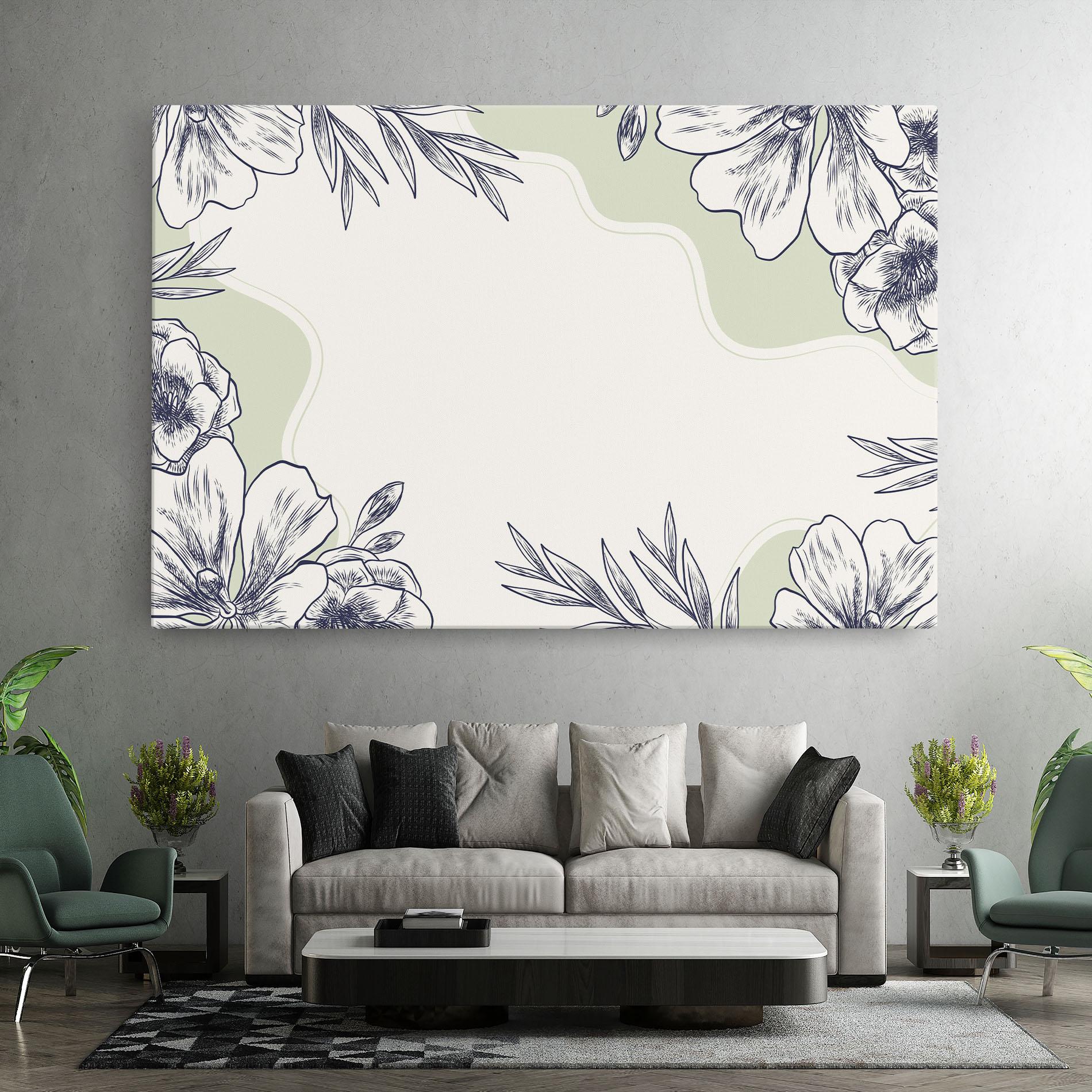 Leinwandbild Blue Line Green mockup 7