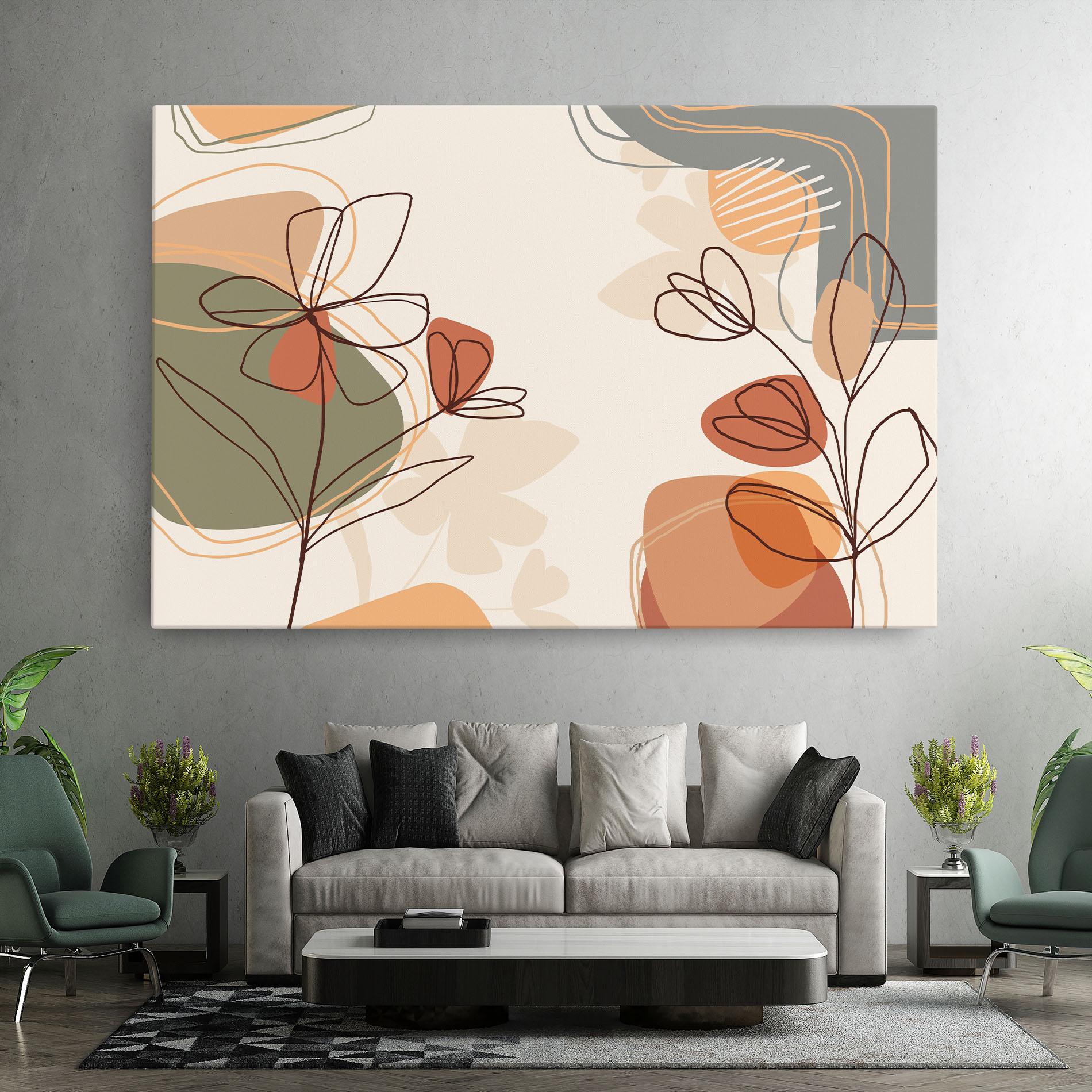 Leinwandbild Brown Line Plants mockup 7