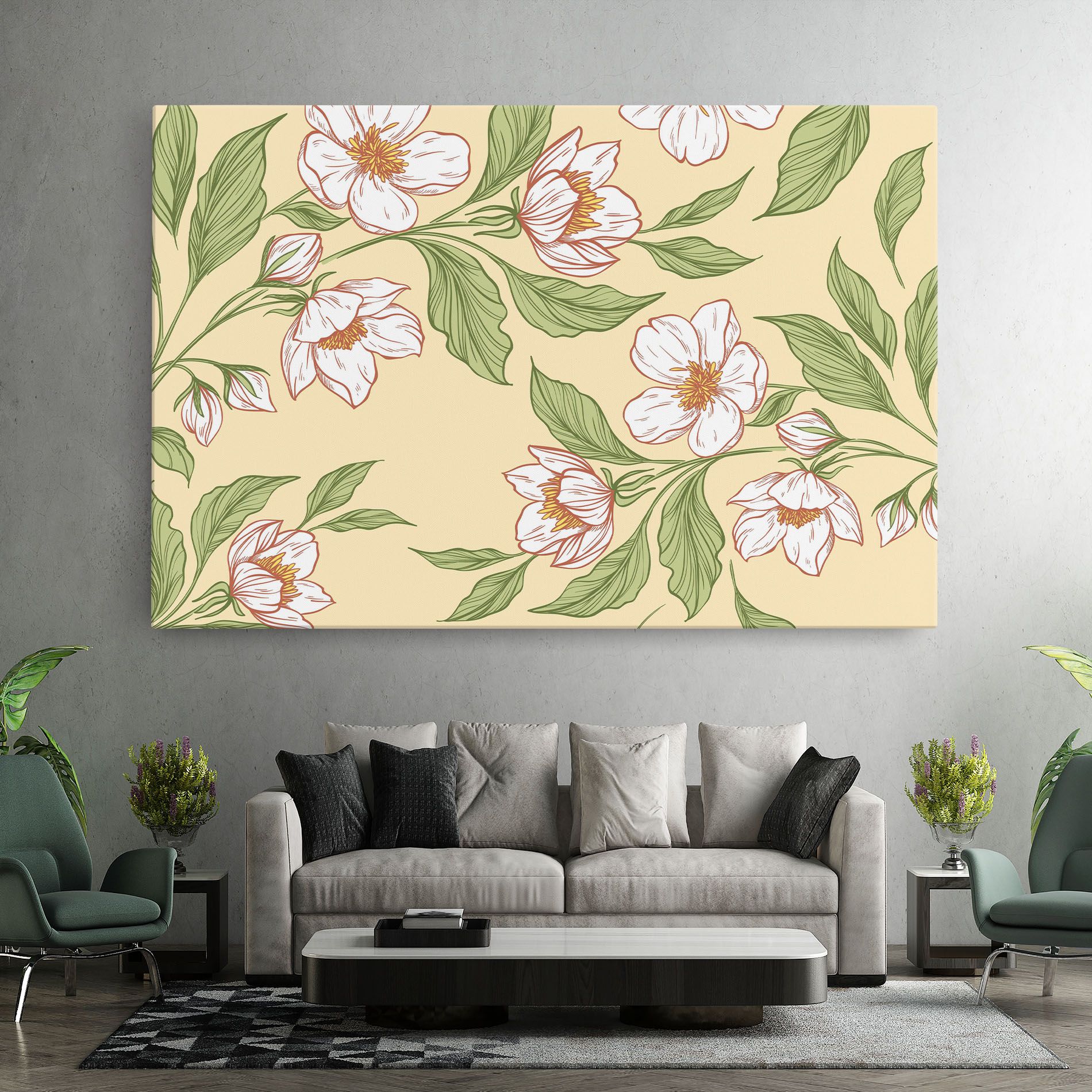 Cream Flower White mockup 7