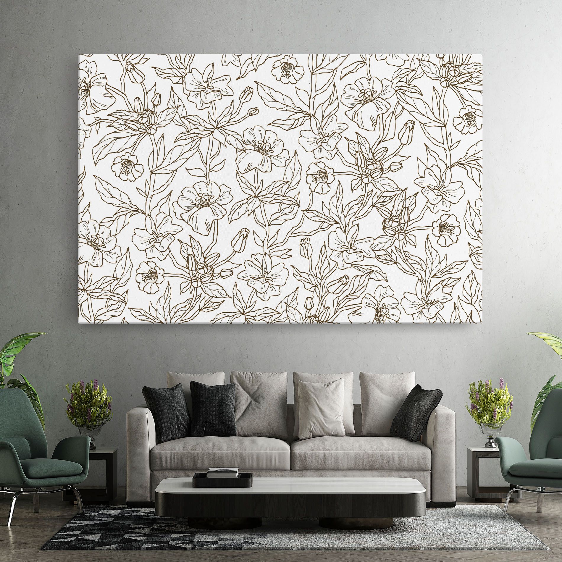 Cream Line Flowers mockup 7