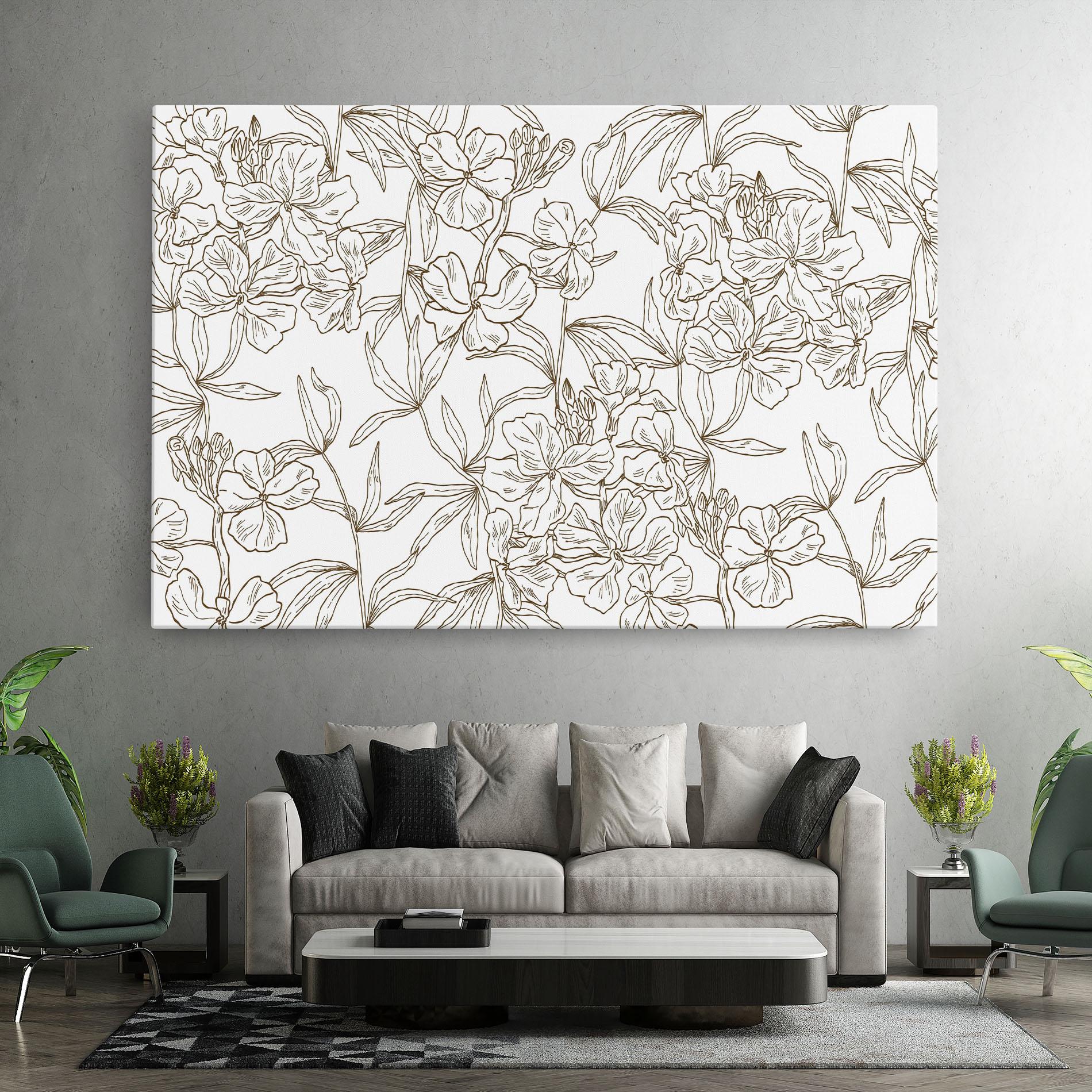 Leinwandbild Flower Brown Line mockup 7