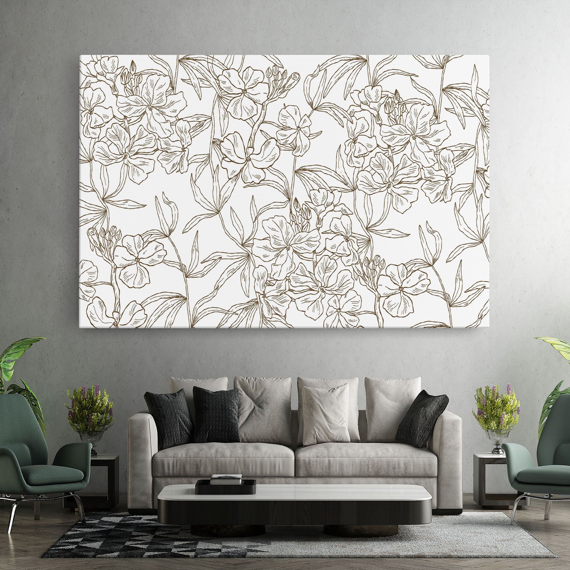 Flower Brown Line mockup 7