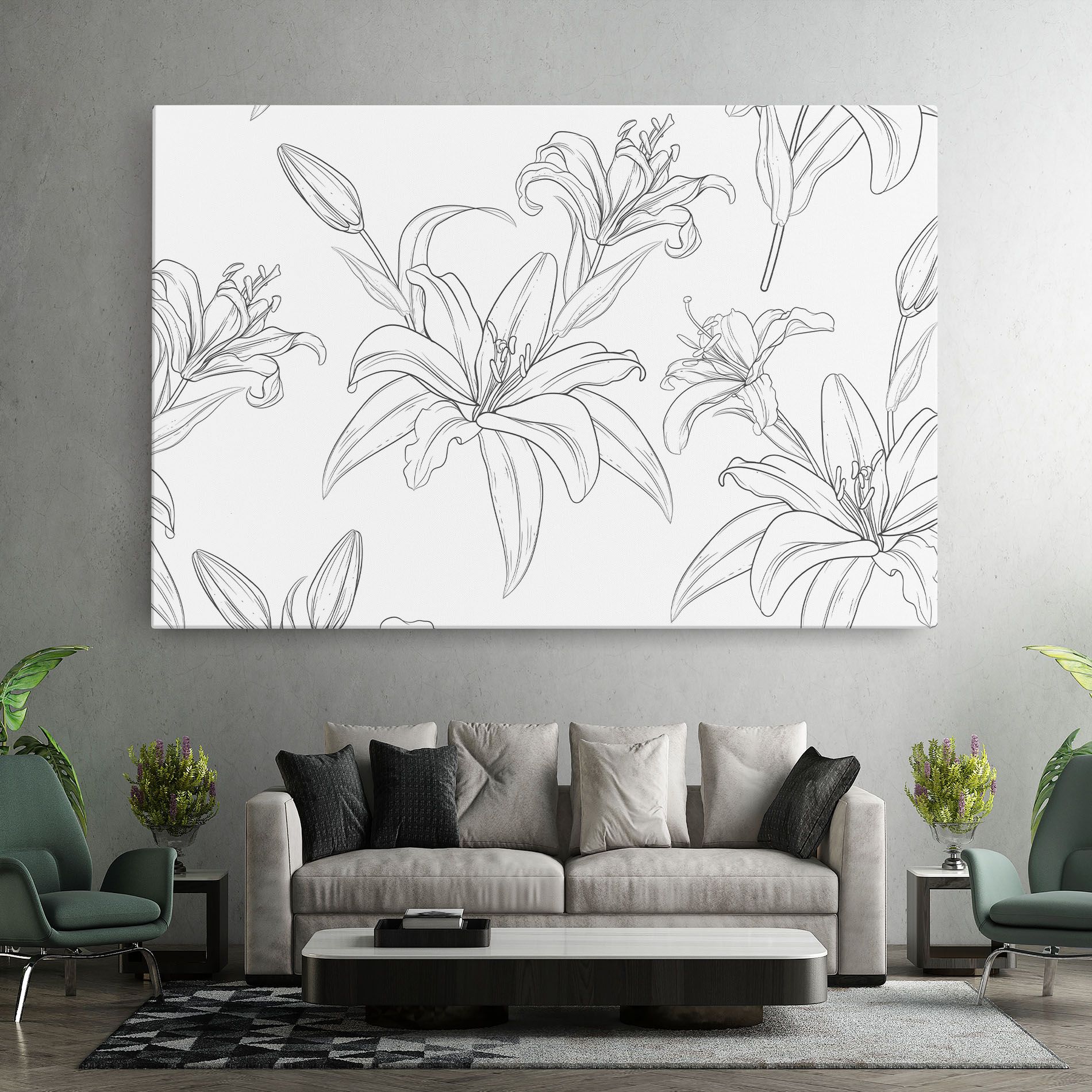Grey Line Flower mockup 7
