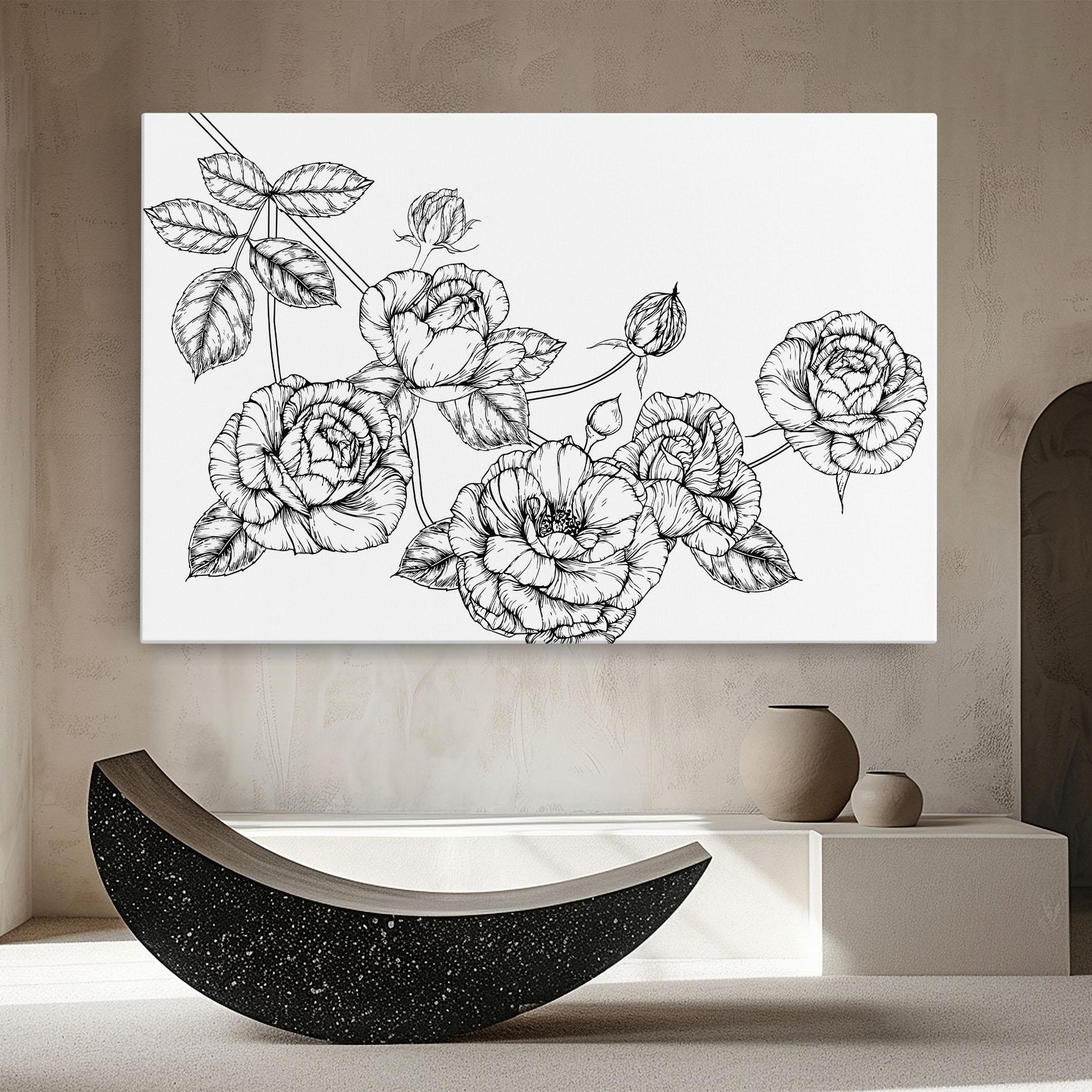 Leinwandbild Big Roses Line mockup 8