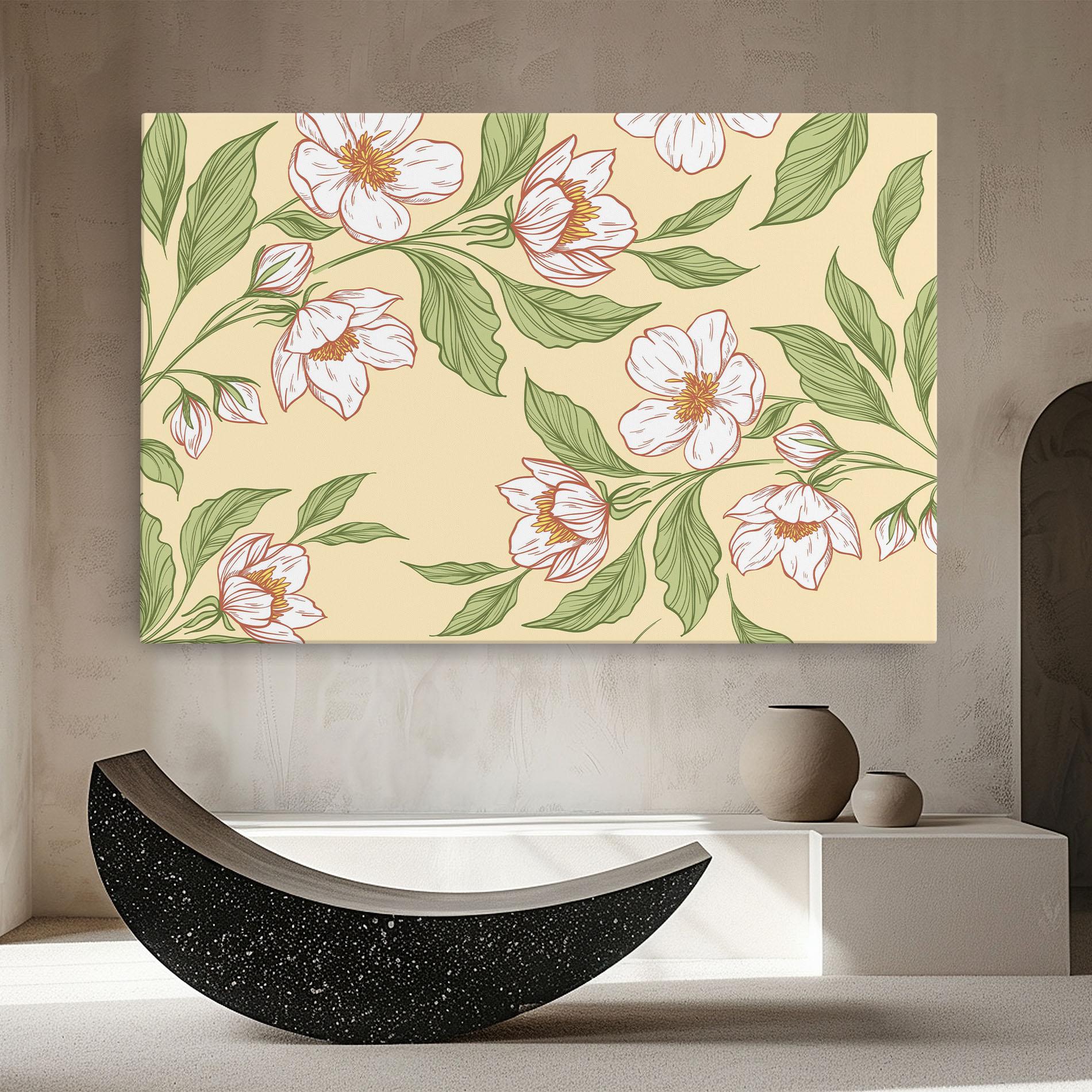 Leinwandbild Cream Flower White mockup 8