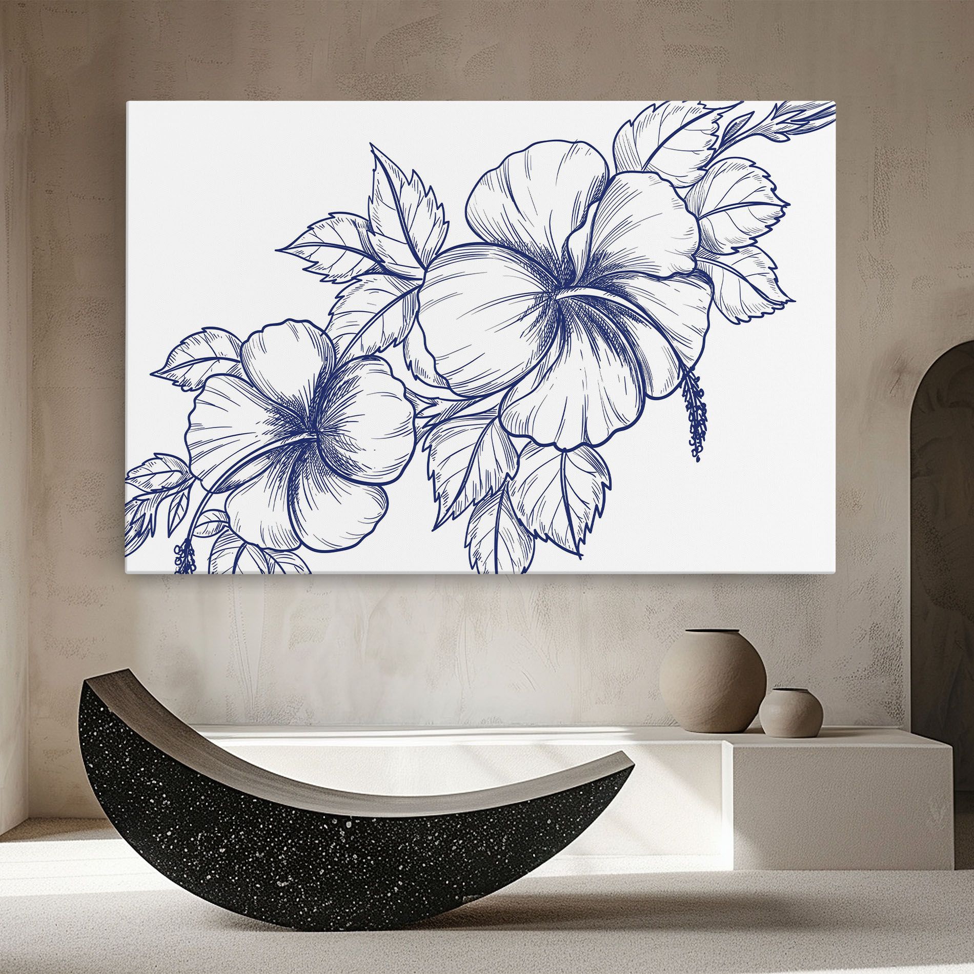 Dark Blue Line Flower mockup 8