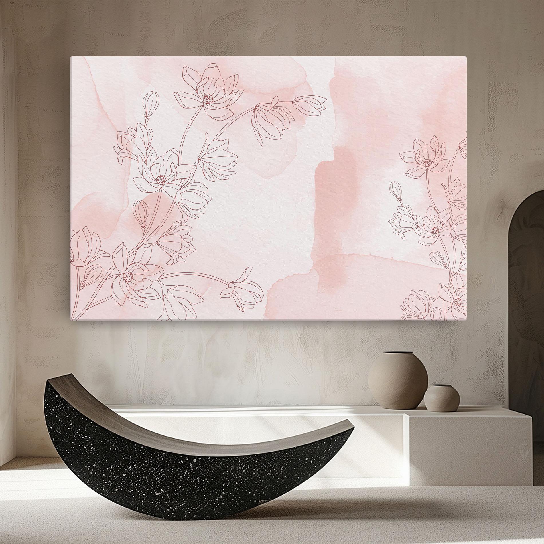 Leinwandbild Pink Flower Line mockup 8