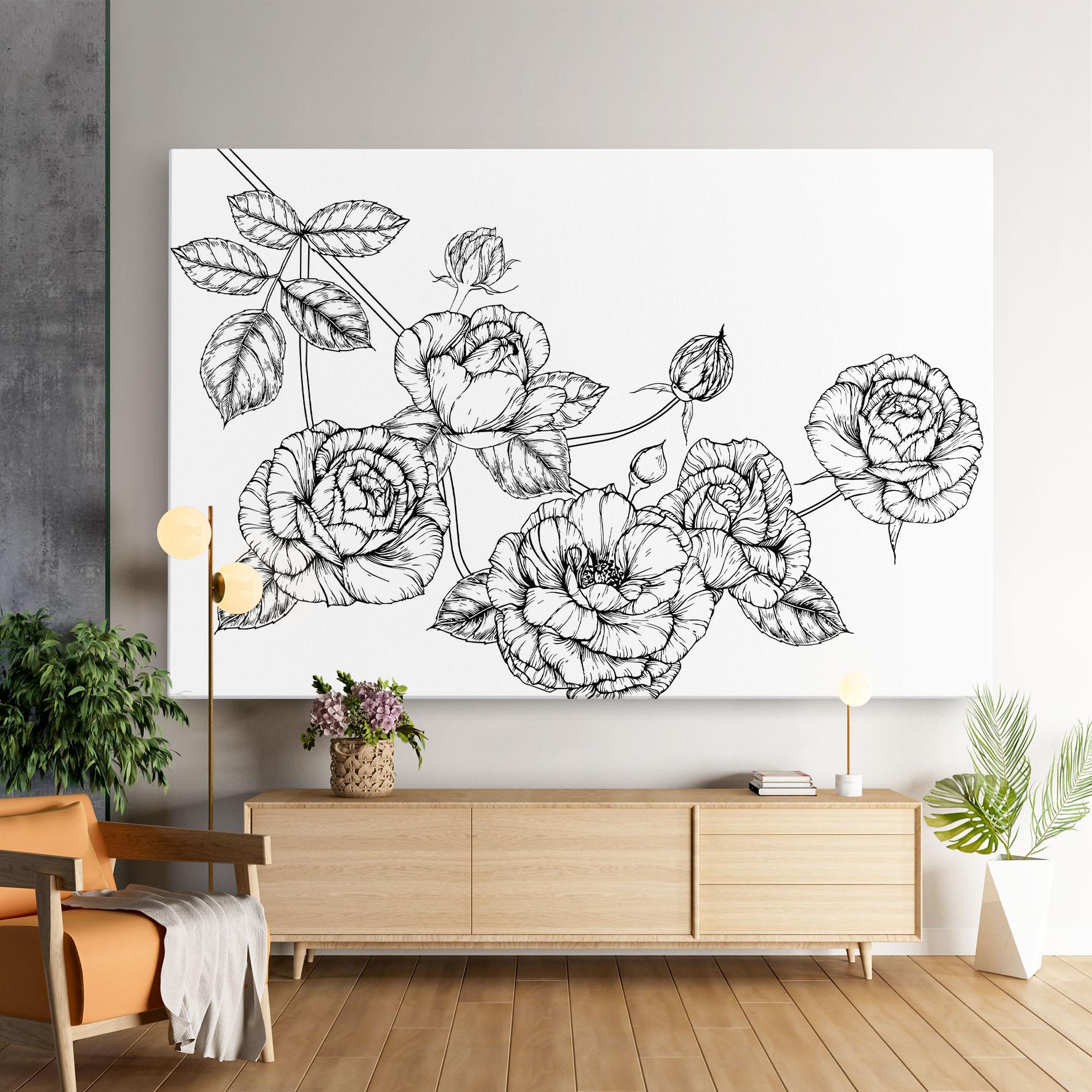 Leinwandbild Big Roses Line mockup 9