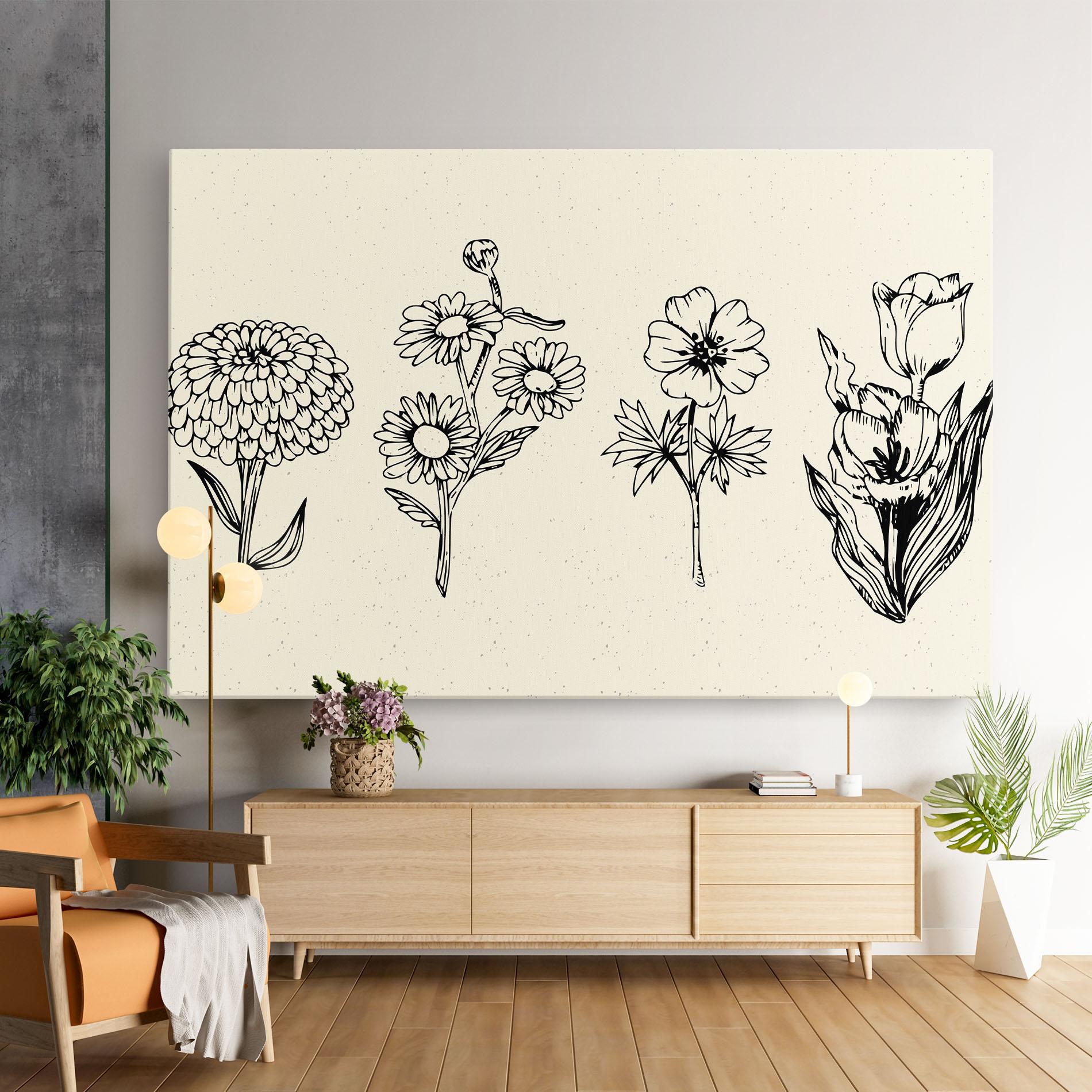 Leinwandbild Black Line Cream mockup 9