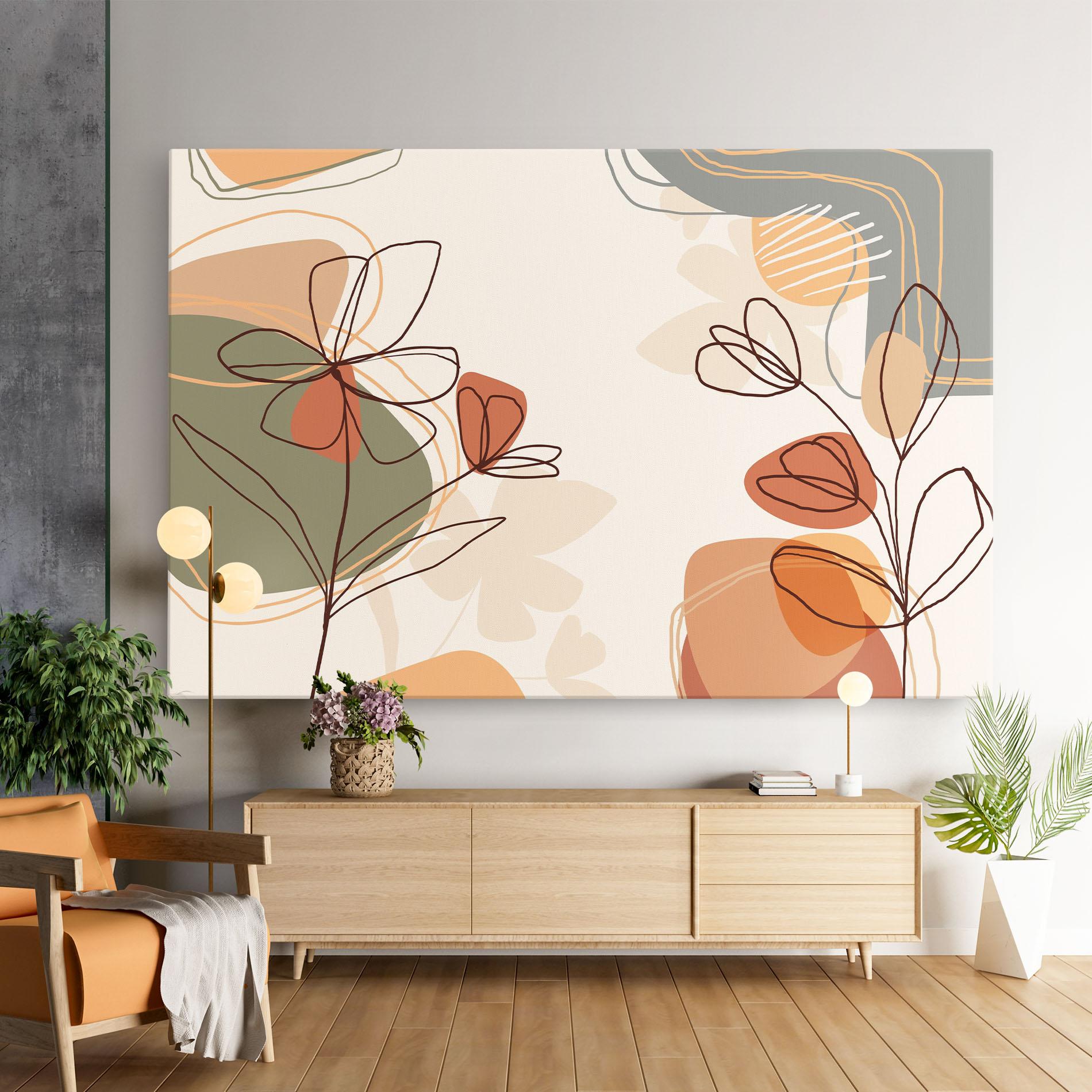 Leinwandbild Brown Line Plants mockup 9