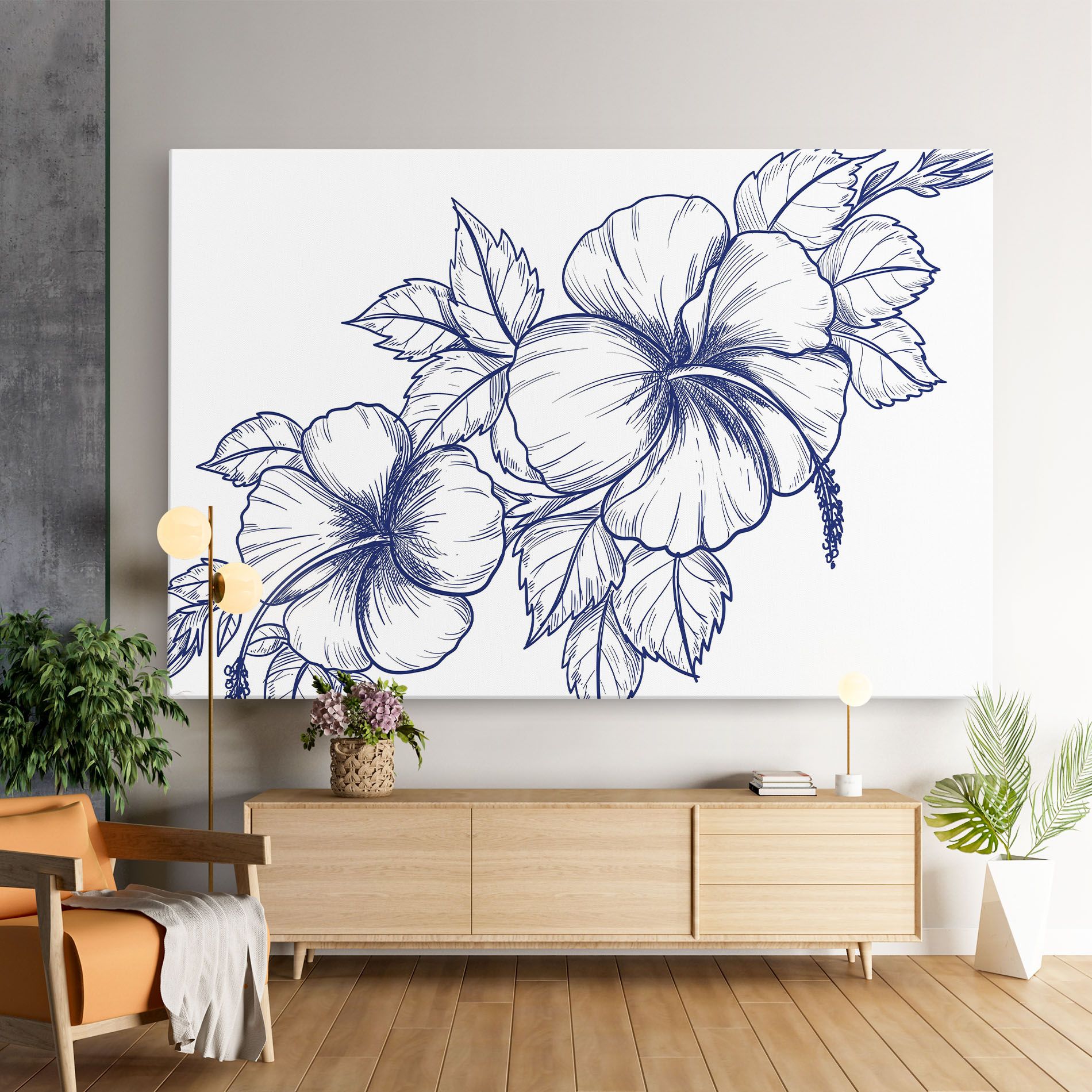 Dark Blue Line Flower mockup 9