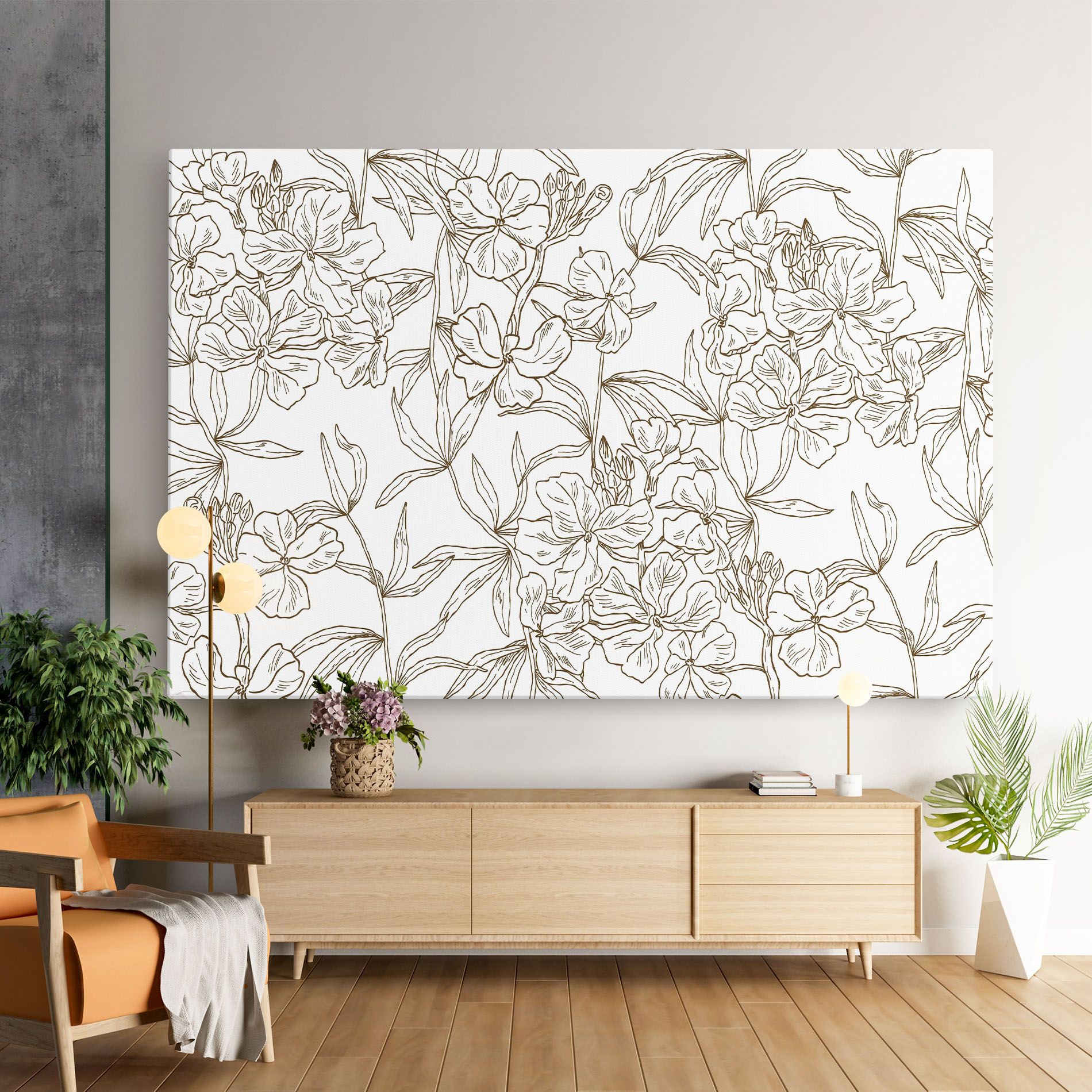 Flower Brown Line mockup 9