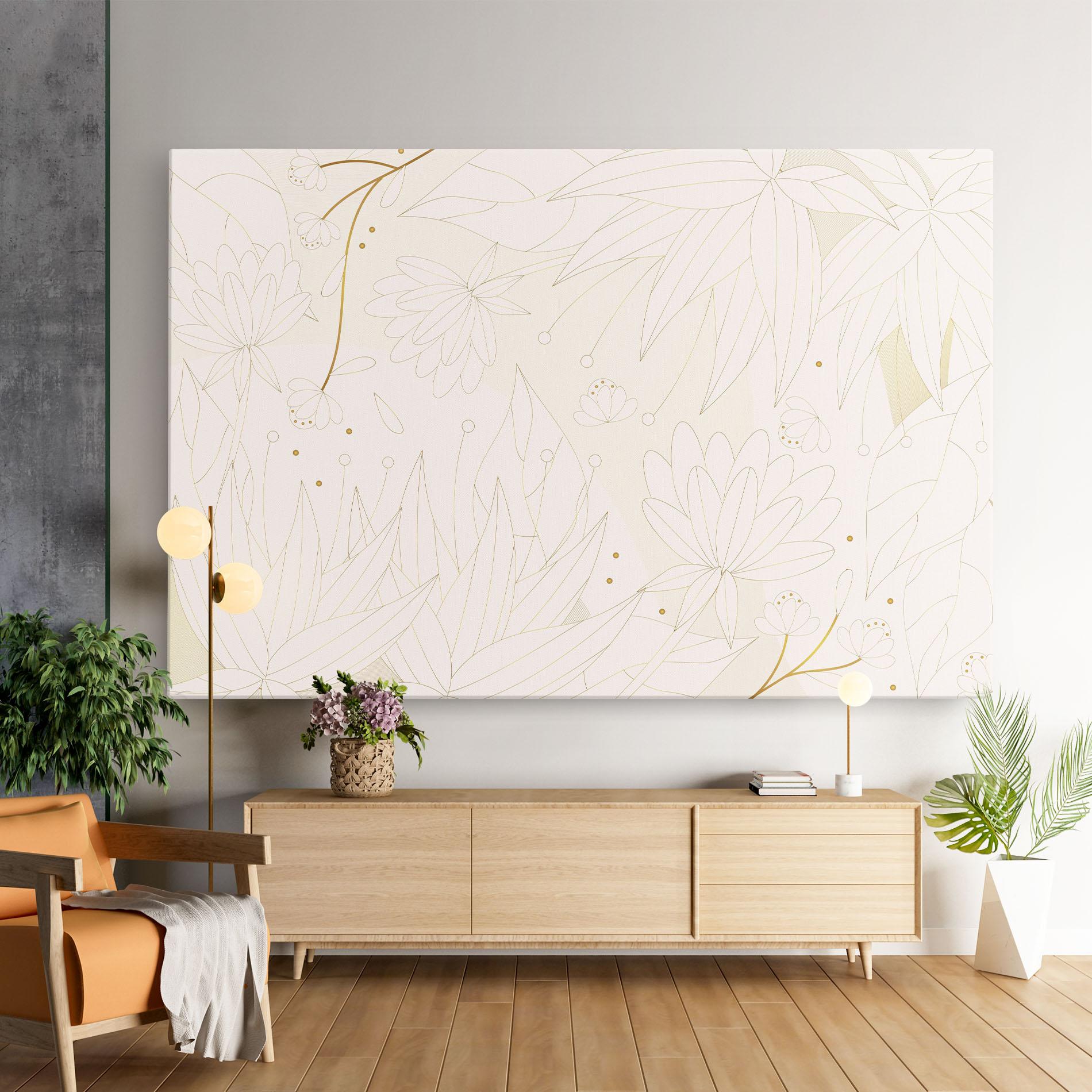 Leinwandbild Flower Cream Line mockup 9