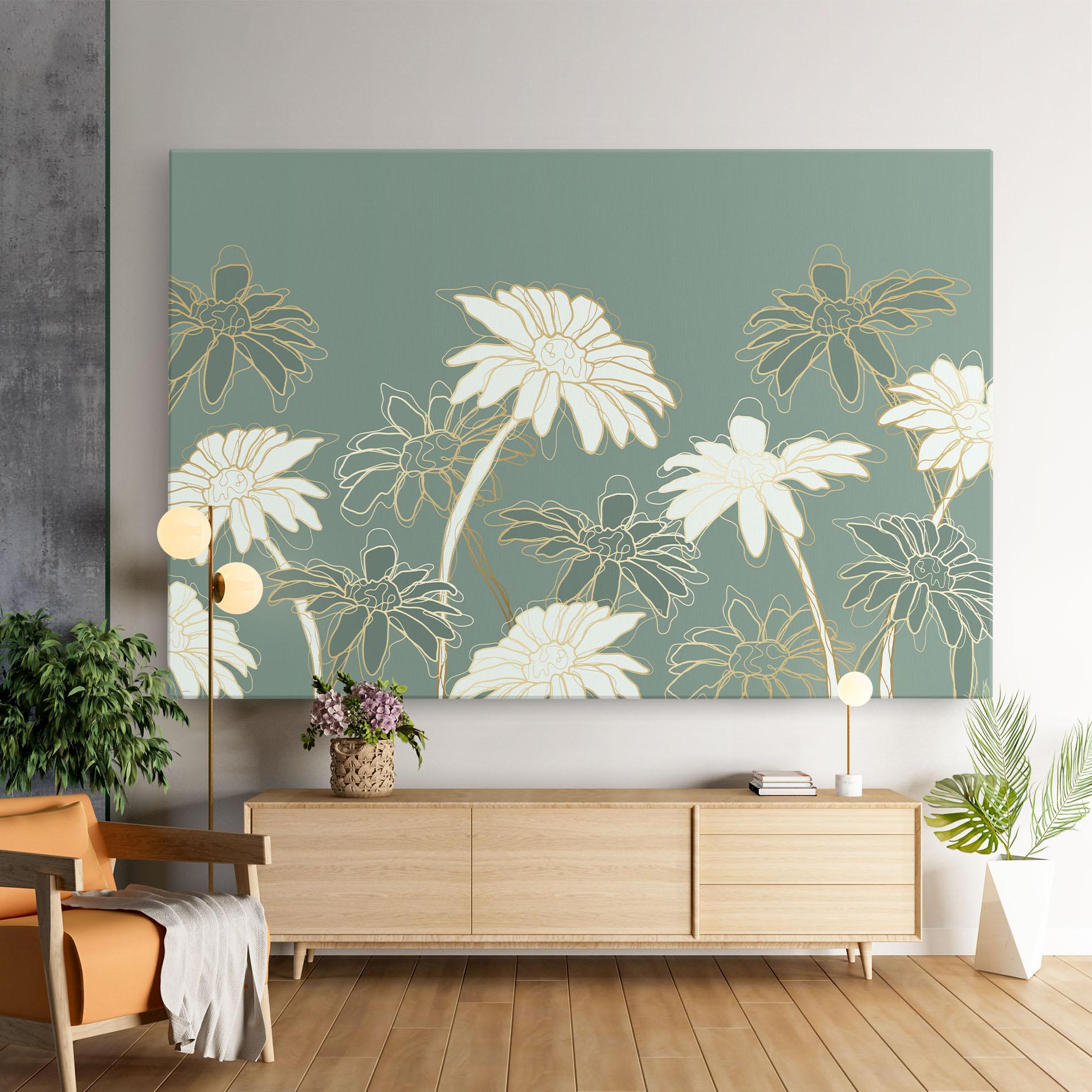 Leinwandbild Gold Green Line mockup 9