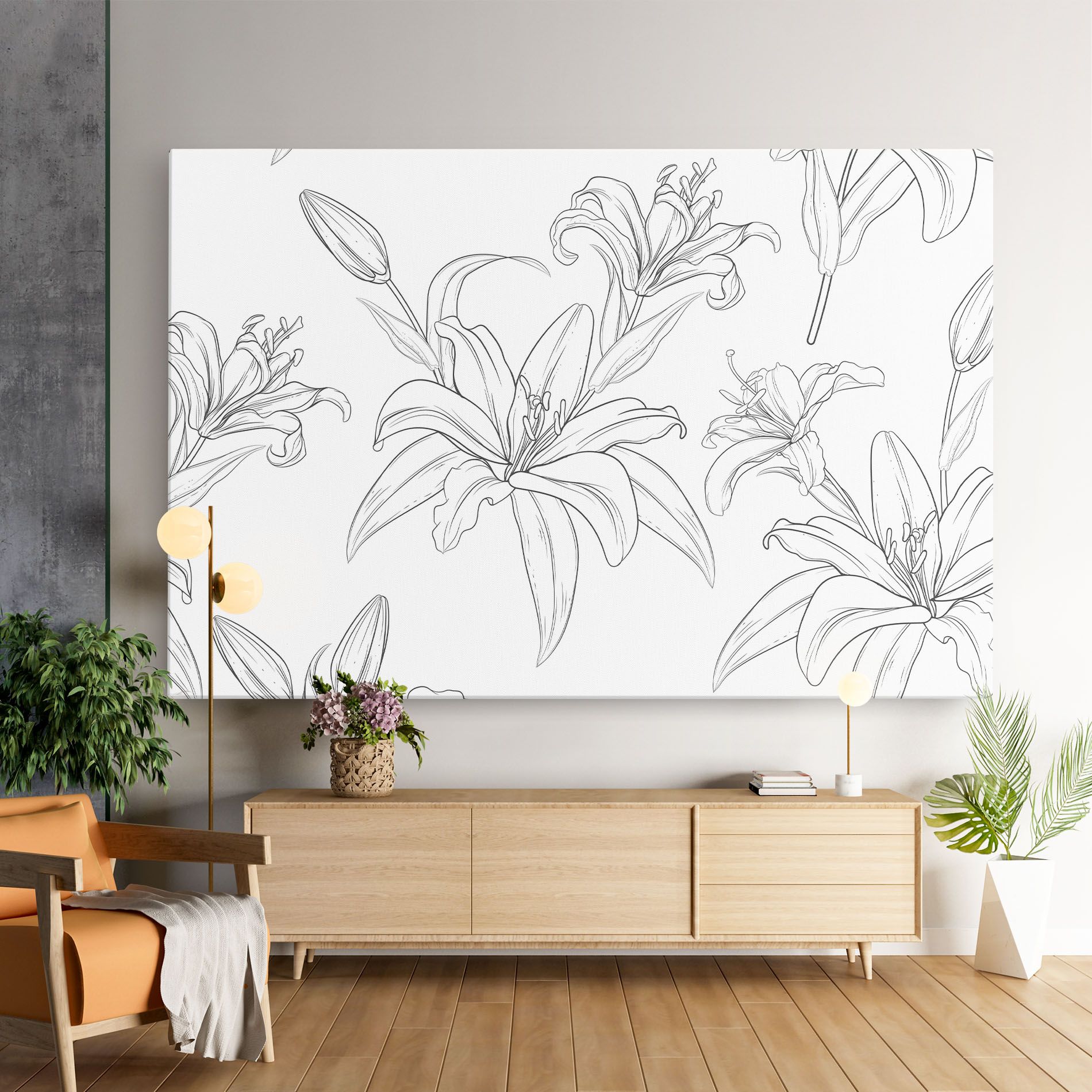 Grey Line Flower mockup 9