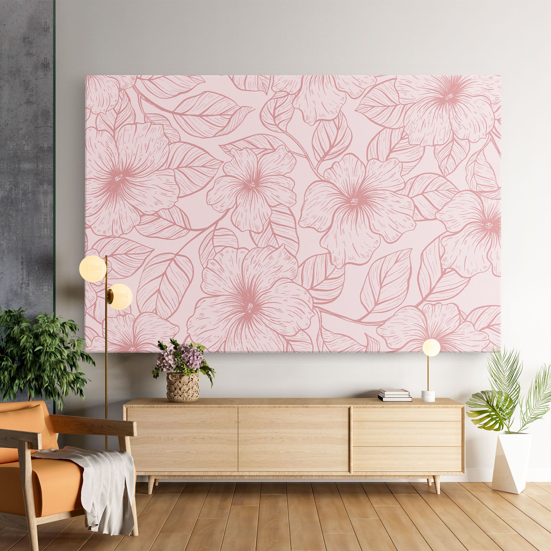 Pink Line Flower mockup 9