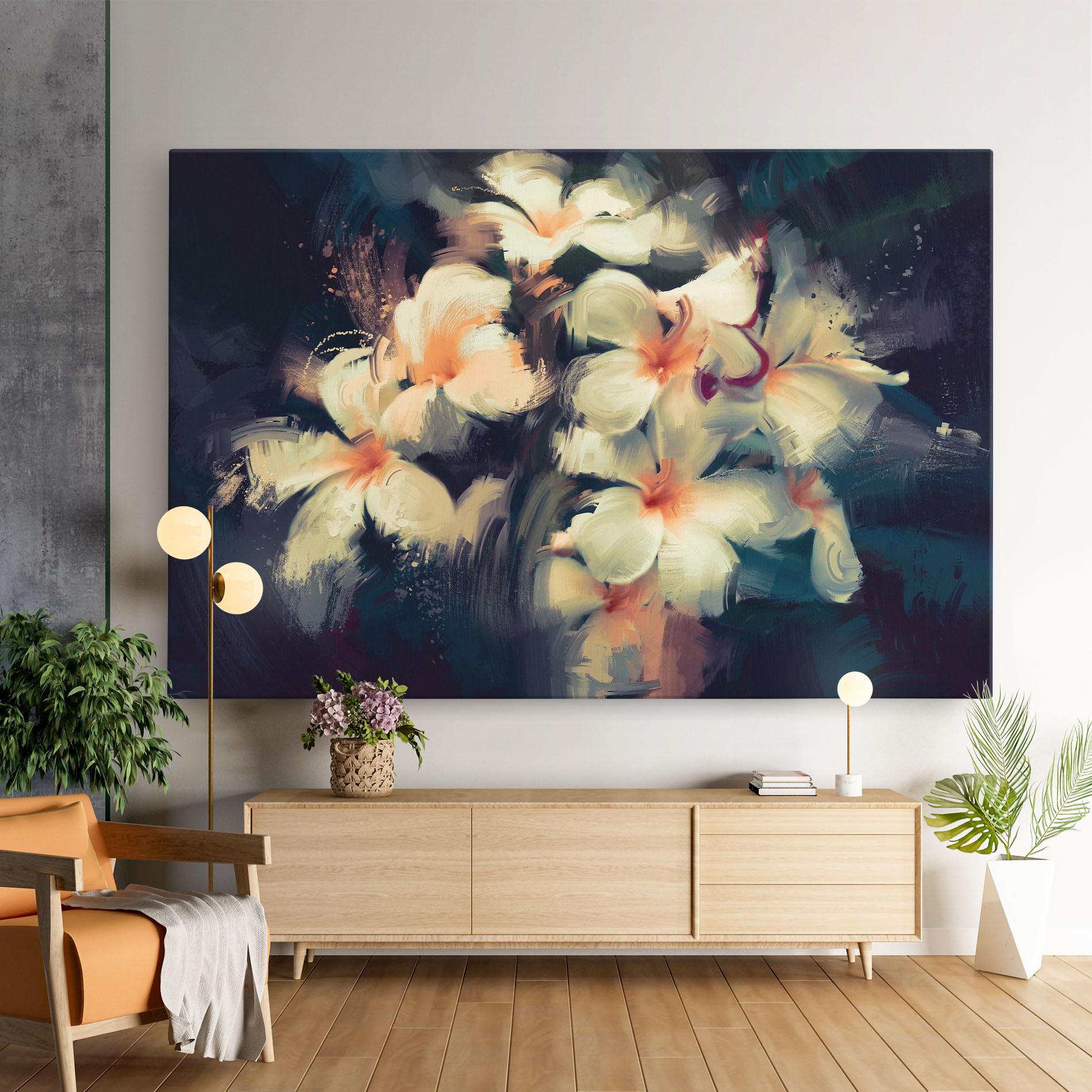 Leinwandbild White Lilys mockup 9