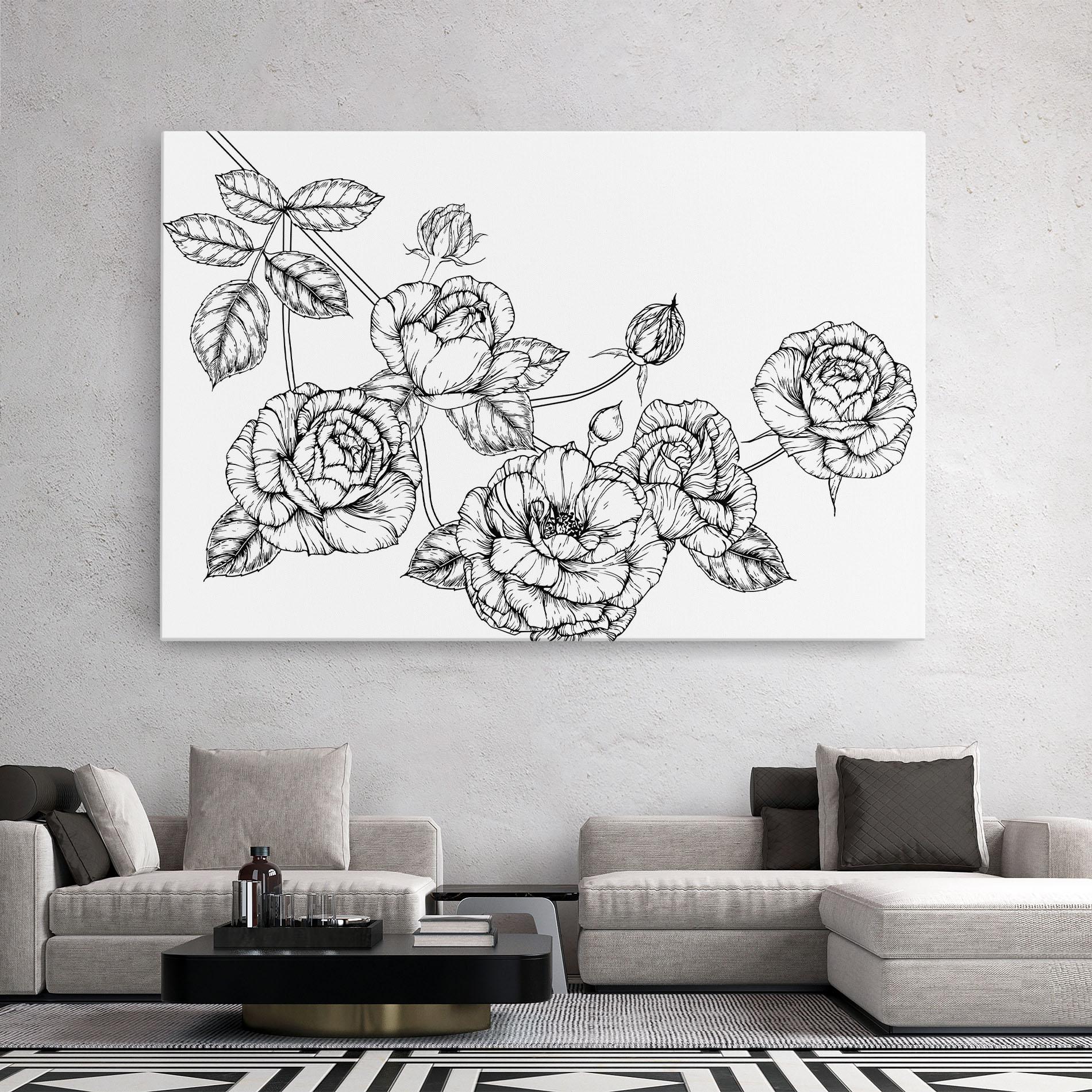 Leinwandbild Big Roses Line mockup 2