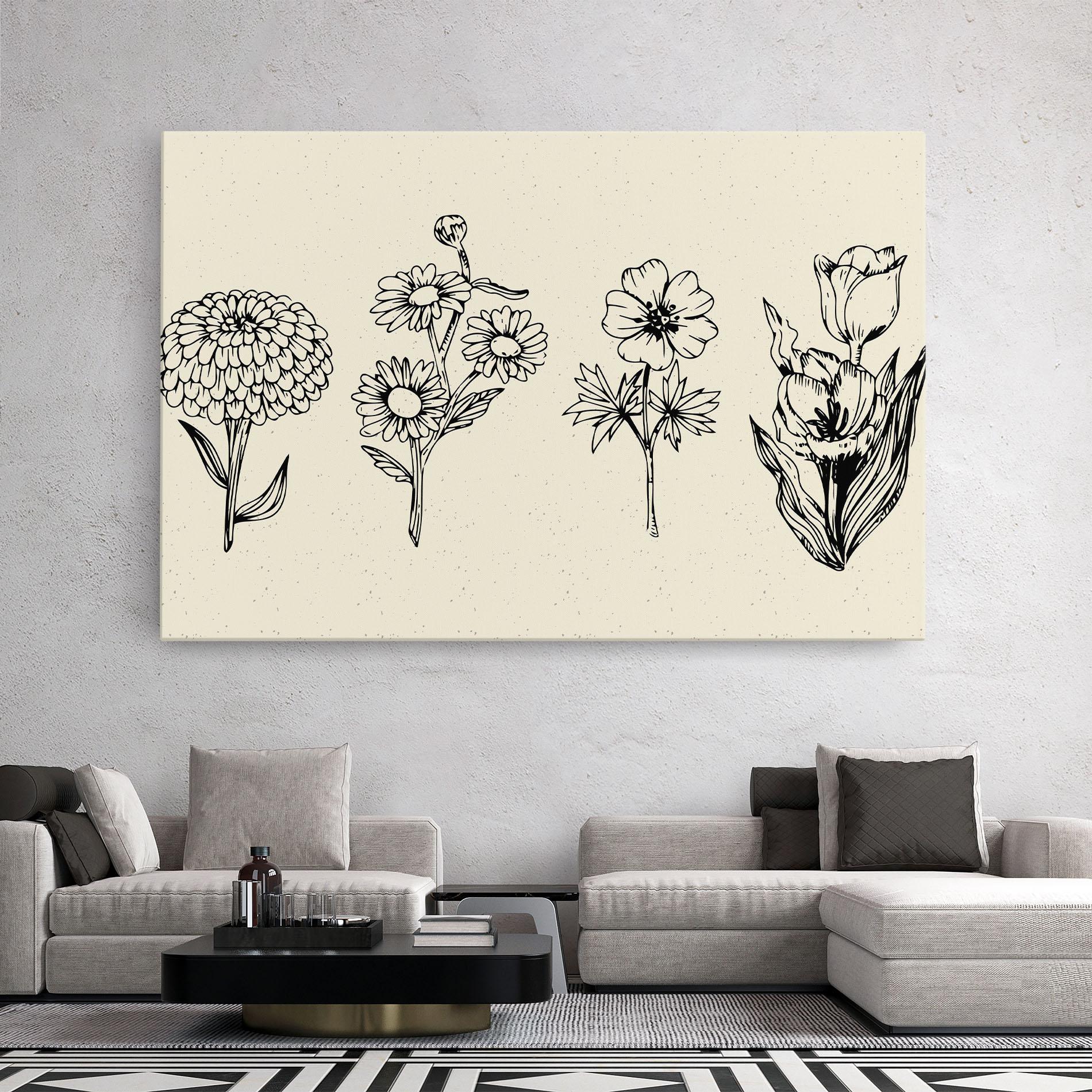 Leinwandbild Black Line Cream mockup 2