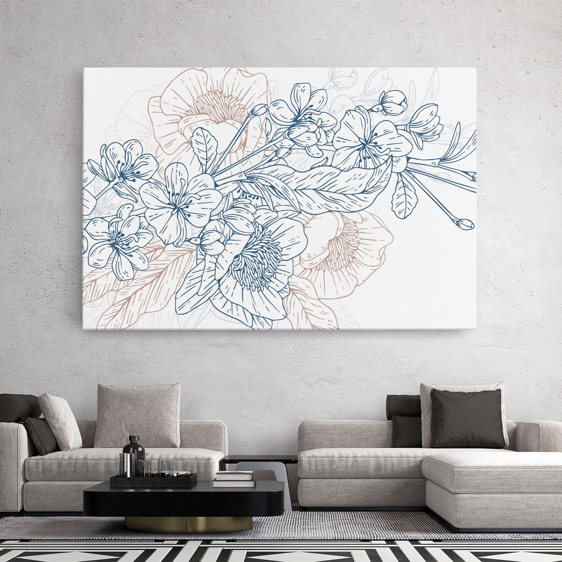 Leinwandbild Blue Cream Line mockup 2