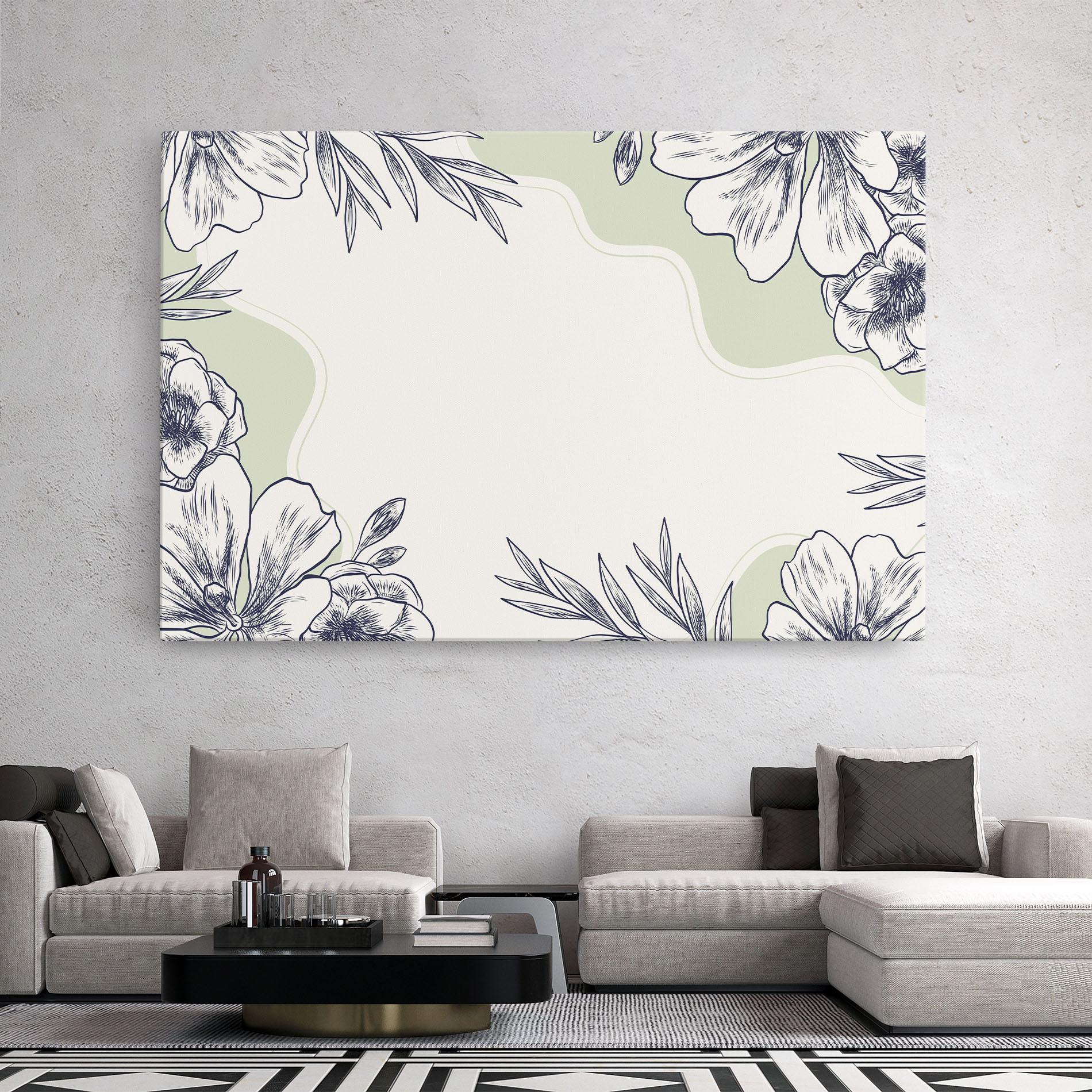 Leinwandbild Blue Line Green mockup 2