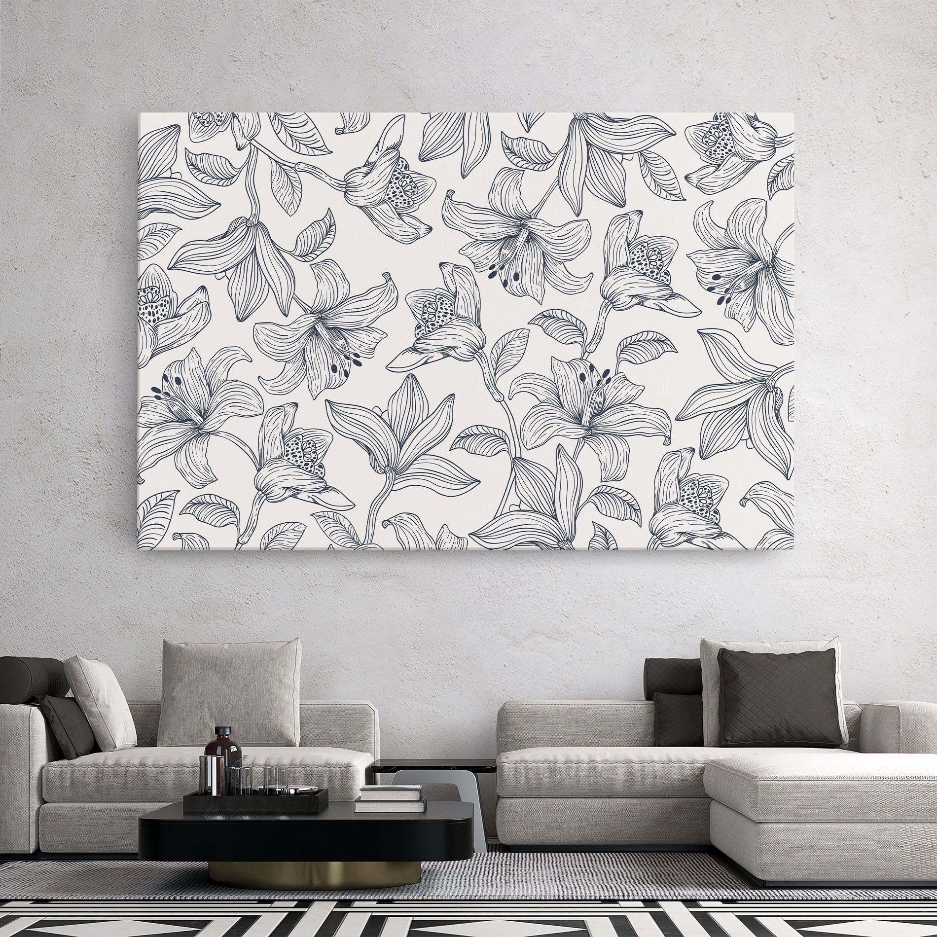 Blue Patern Flower mockup 2