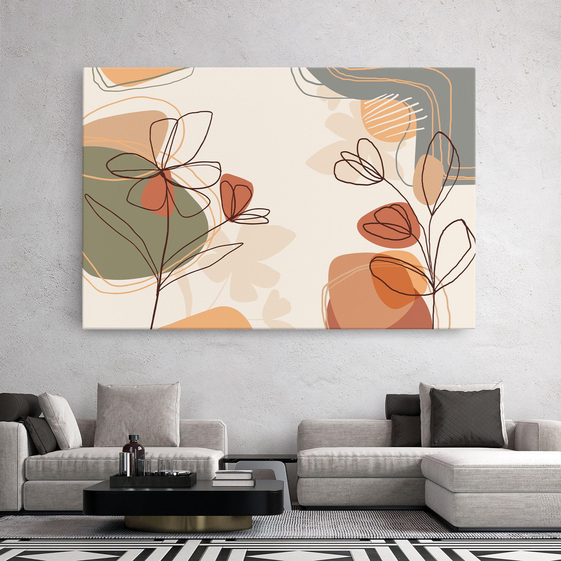 Leinwandbild Brown Line Plants mockup 2