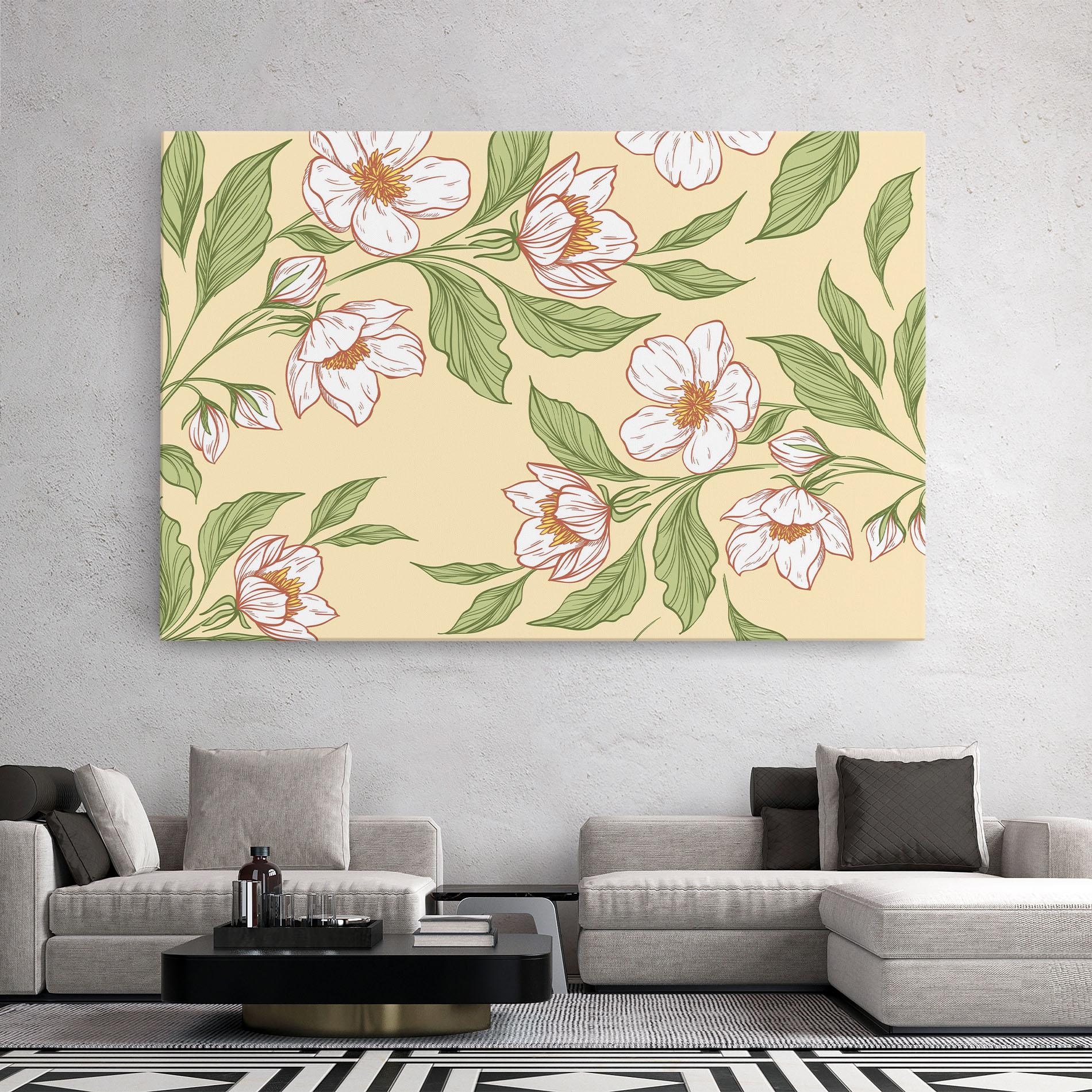 Leinwandbild Cream Flower White mockup 2