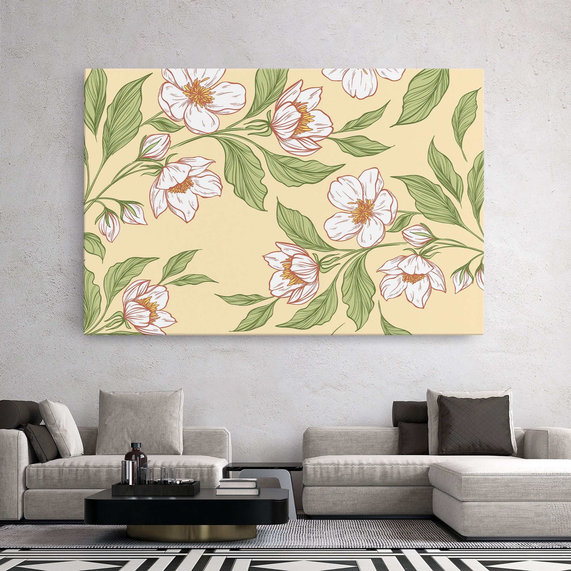 Cream Flower White mockup 2