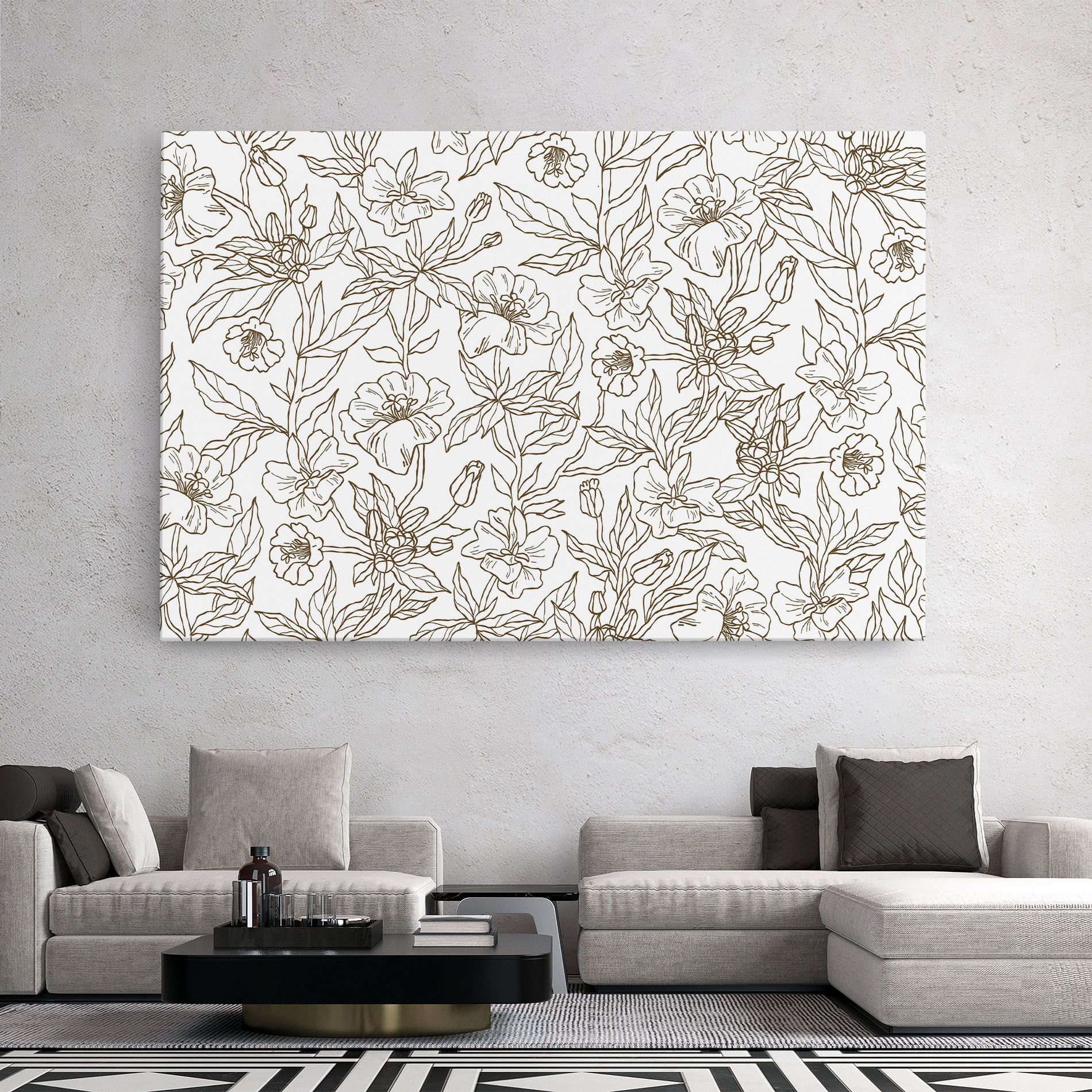 Cream Line Flowers mockup 2