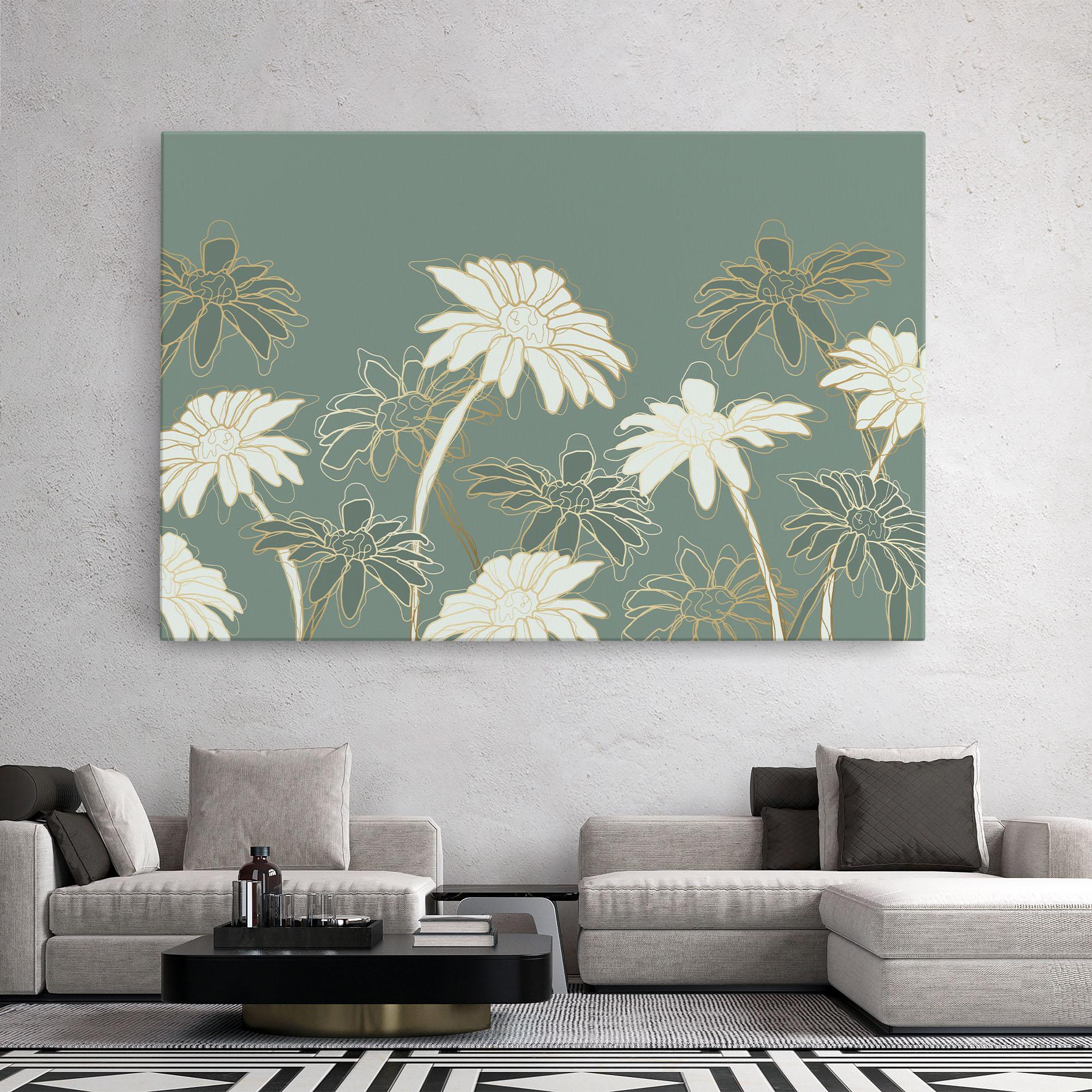 Leinwandbild Gold Green Line mockup 2