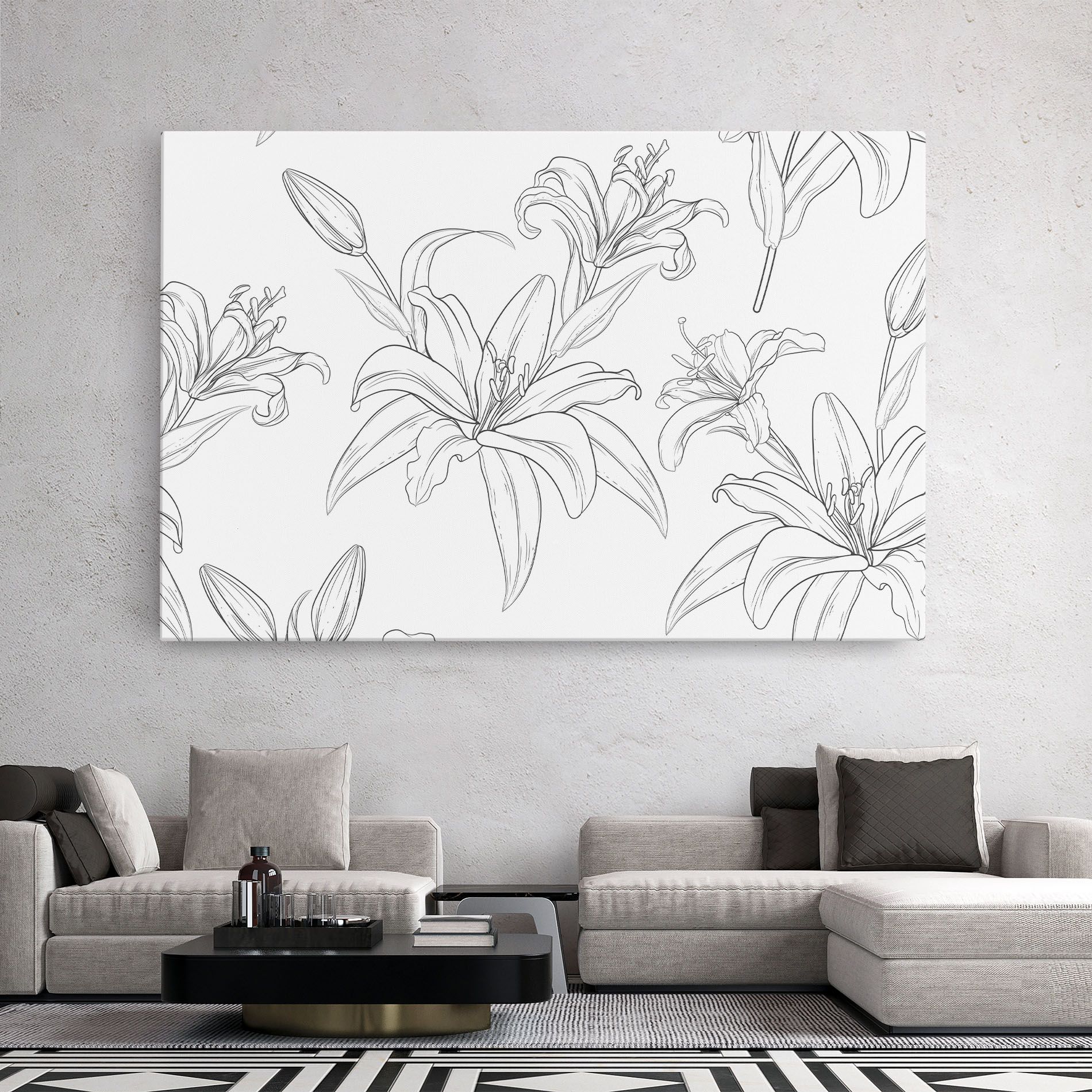 Grey Line Flower mockup 2
