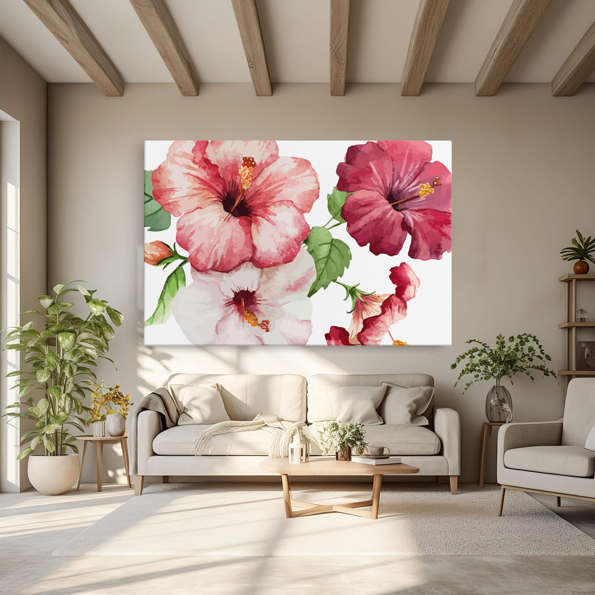 Leinwandbild Exotic Flower Paint mockup 6