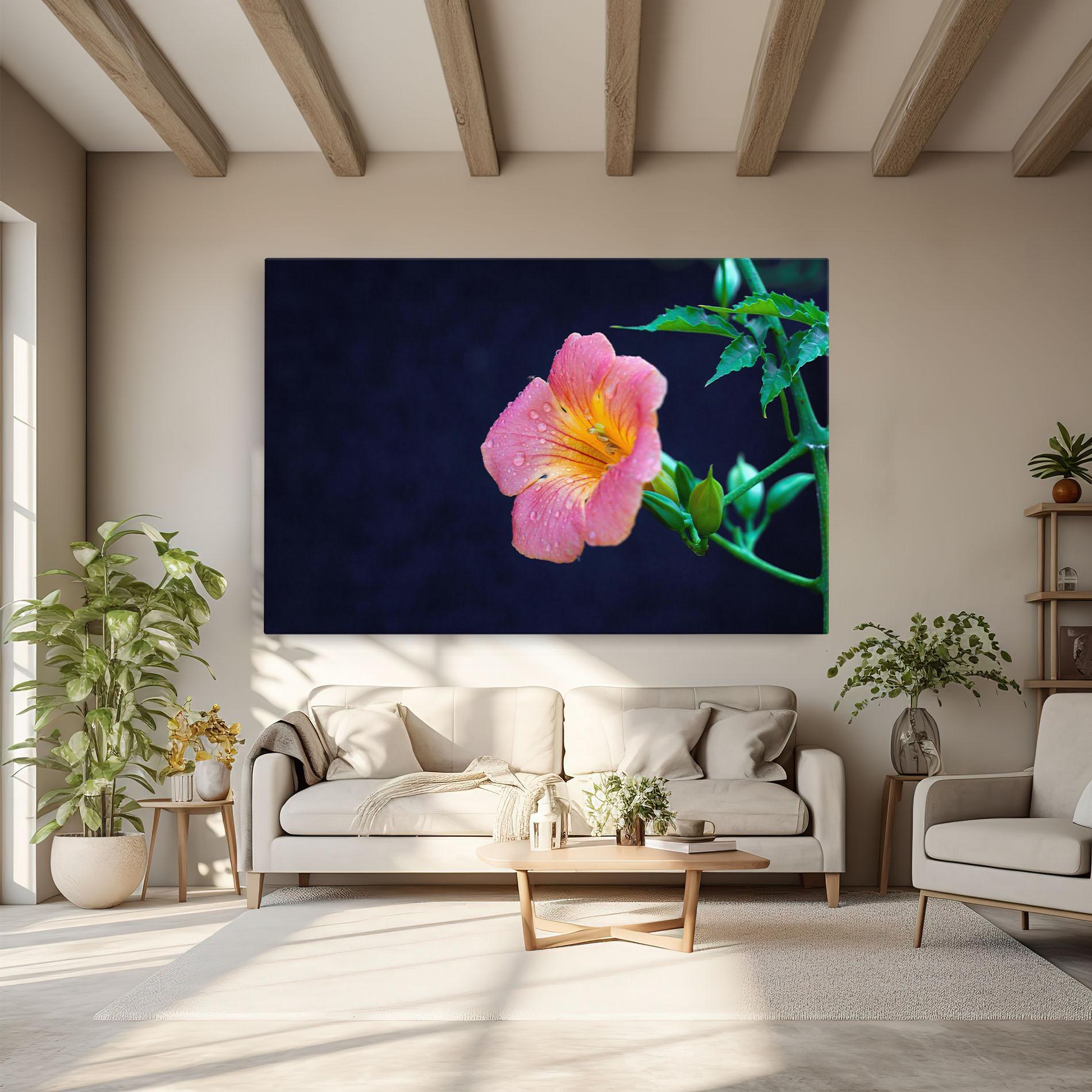 Leinwandbild Exotic Pink Plant mockup 6