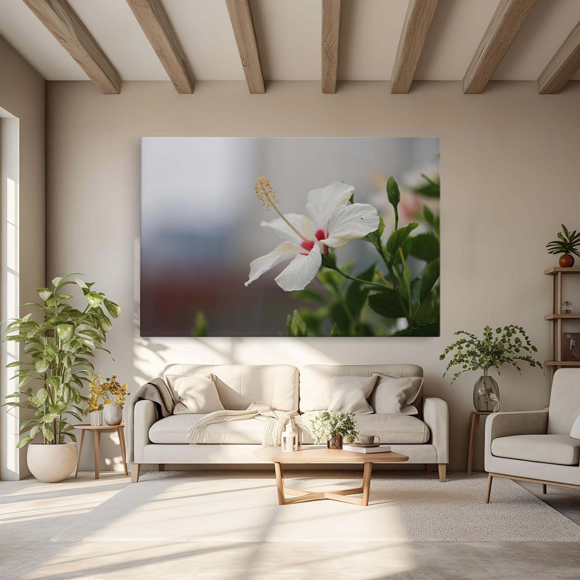 Leinwandbild Exotic White Flower mockup 6