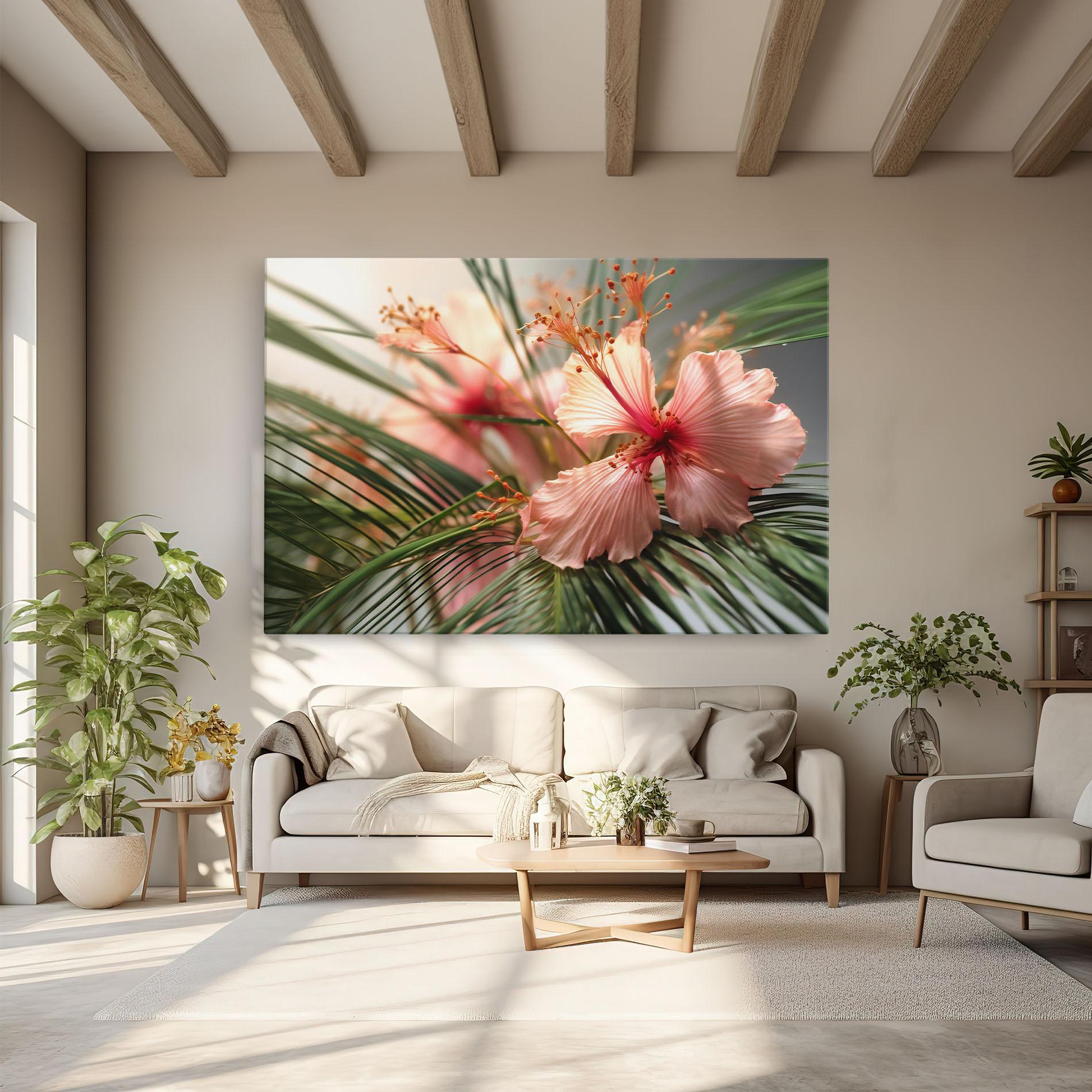 Leinwandbild Sunset Exotic Flower mockup 6