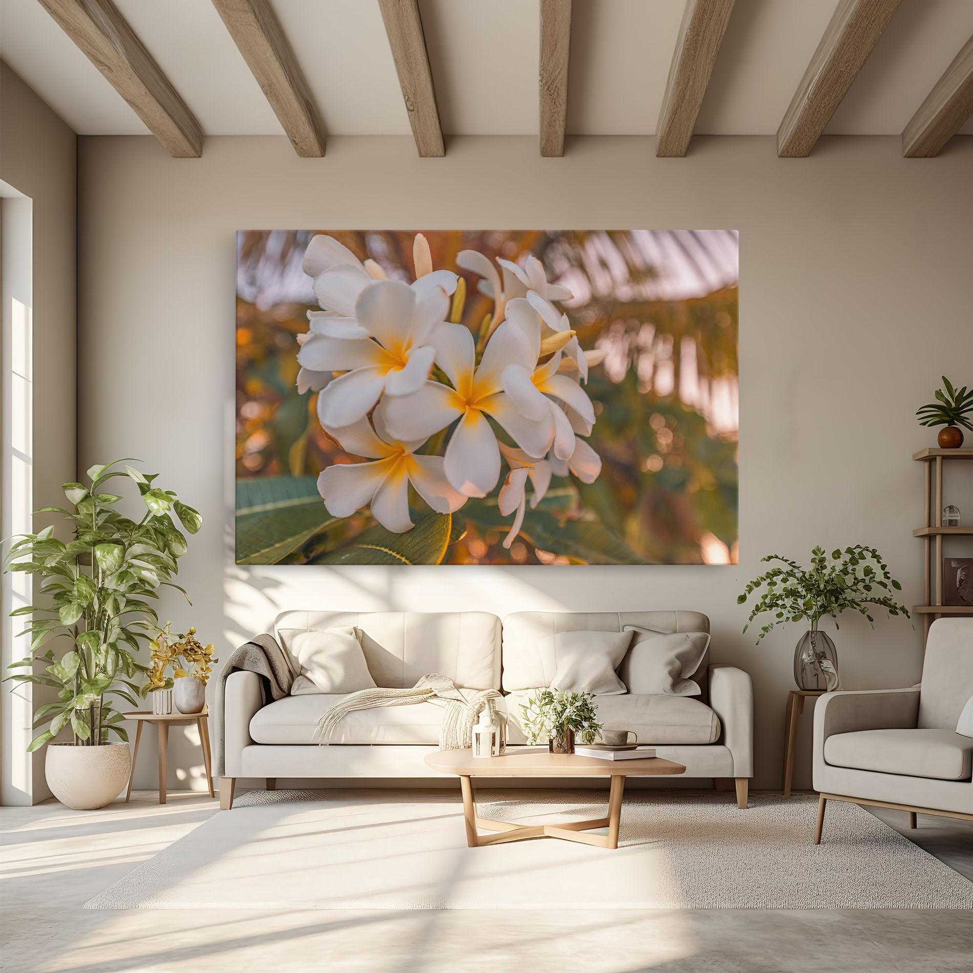 Leinwandbild White Plumeria mockup 6