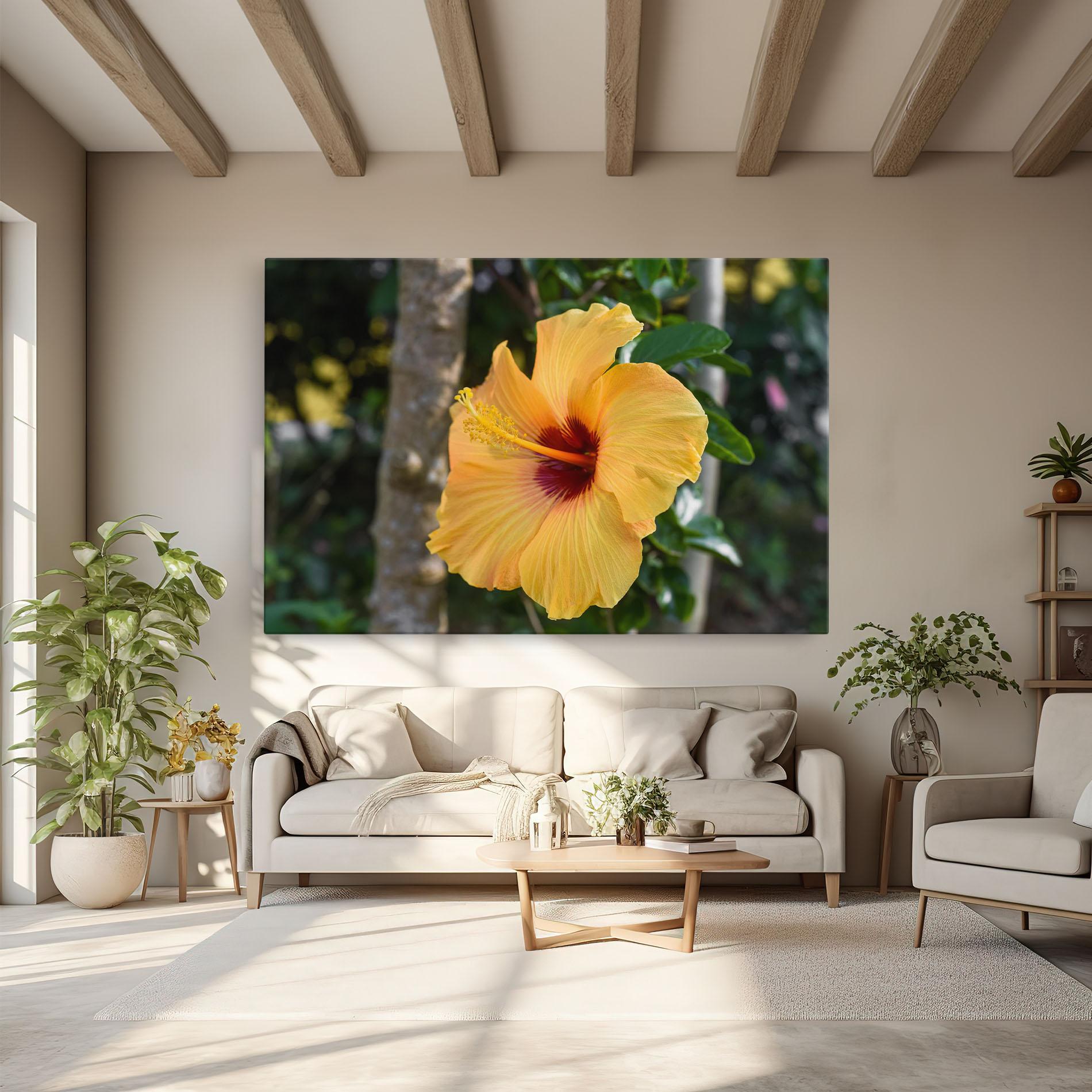 Leinwandbild Yellow Hibiscus mockup 6