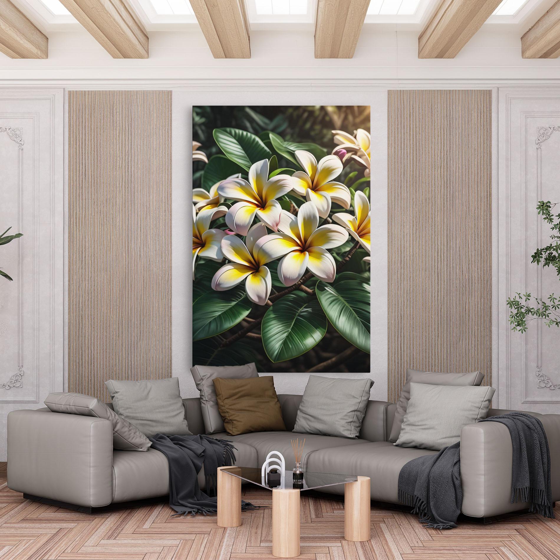Leinwandbild Exotic White Yellow mockup 6