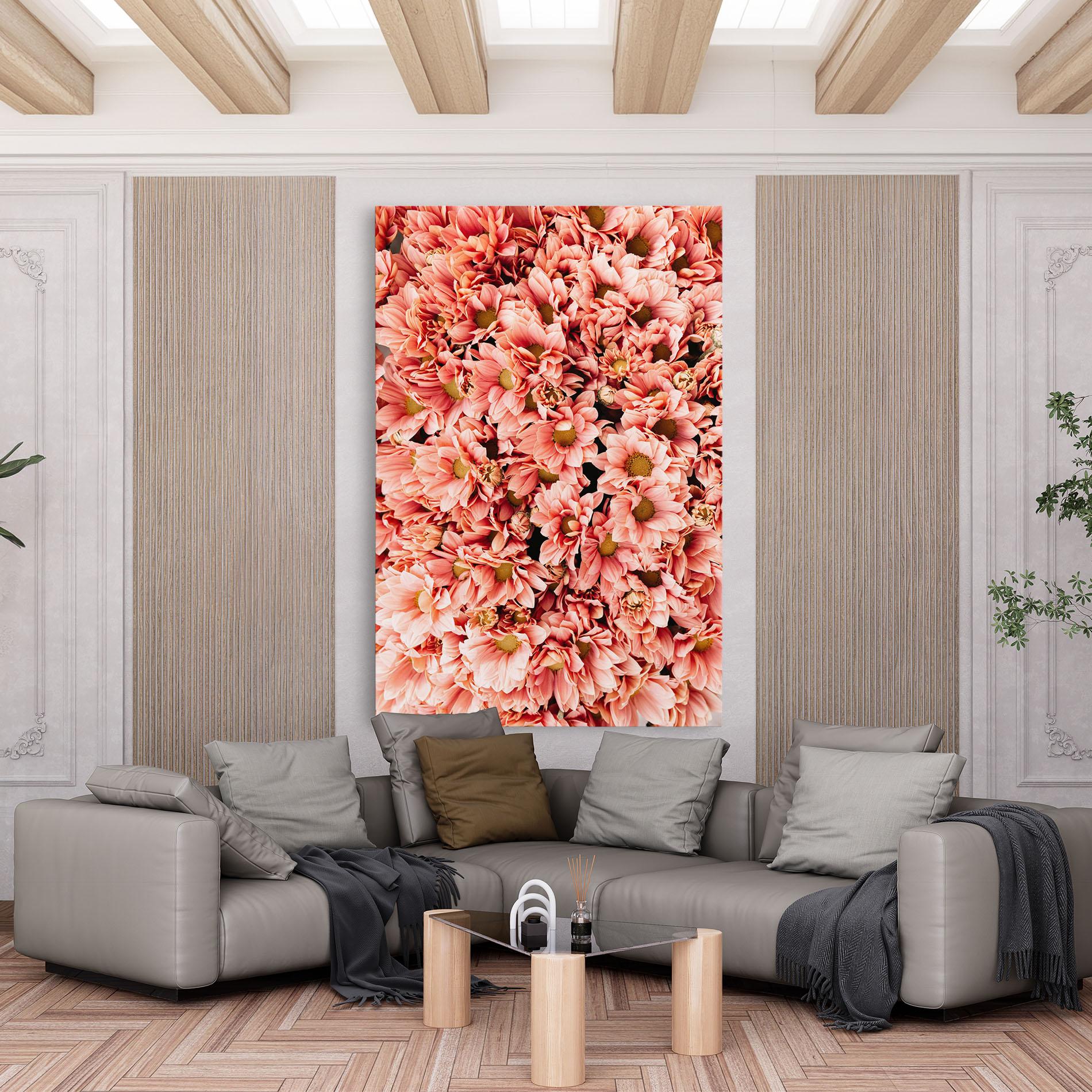 Leinwandbild Pink Flowers Bouquet mockup 6